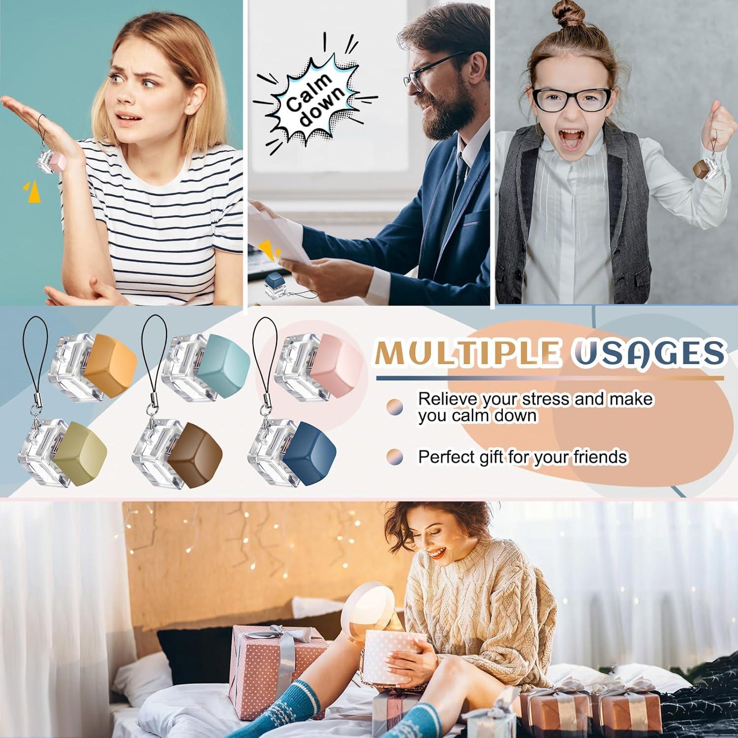 Llaveros Antiestrés Clicker Taiyin - 6 Piezas Color Morandi