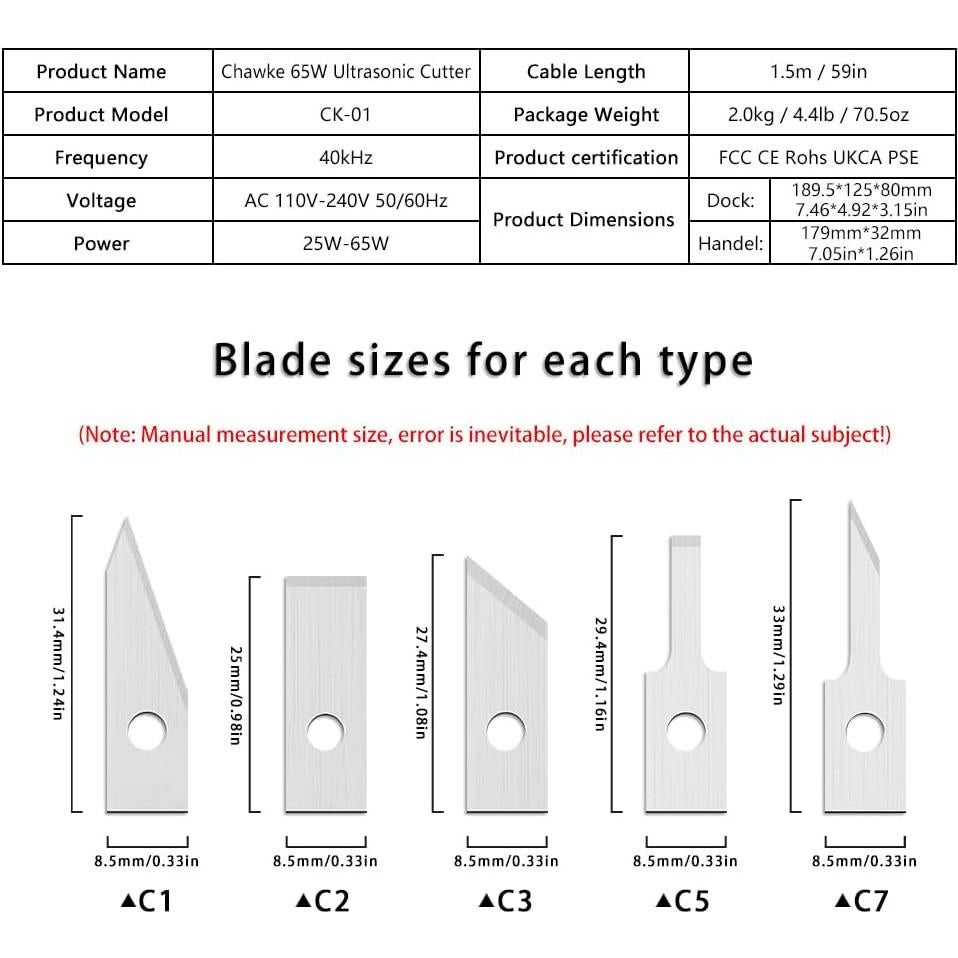 Cortador Ultrasónico Chawke CK01 65W 40kHz para Bricolaje