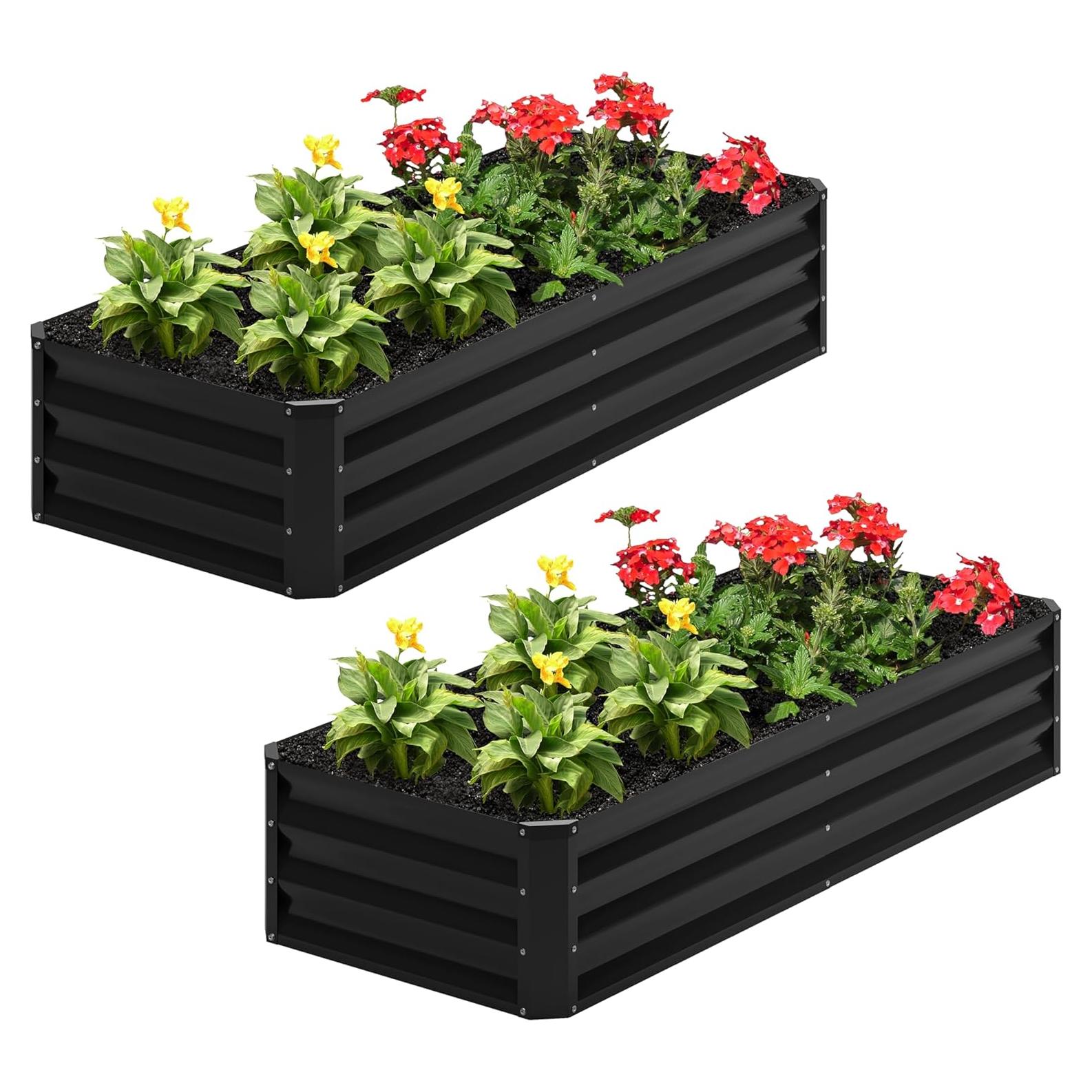 Cama de Jardín Elevada Galvanizada Nedenyou 1.22x0.61m 2PCS