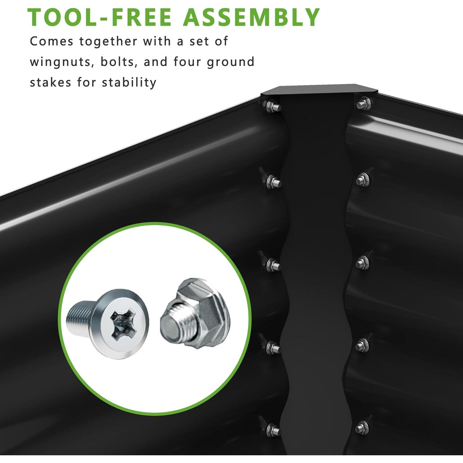 Cama de Jardín Elevada Galvanizada Nedenyou 1.22x0.61m 2PCS