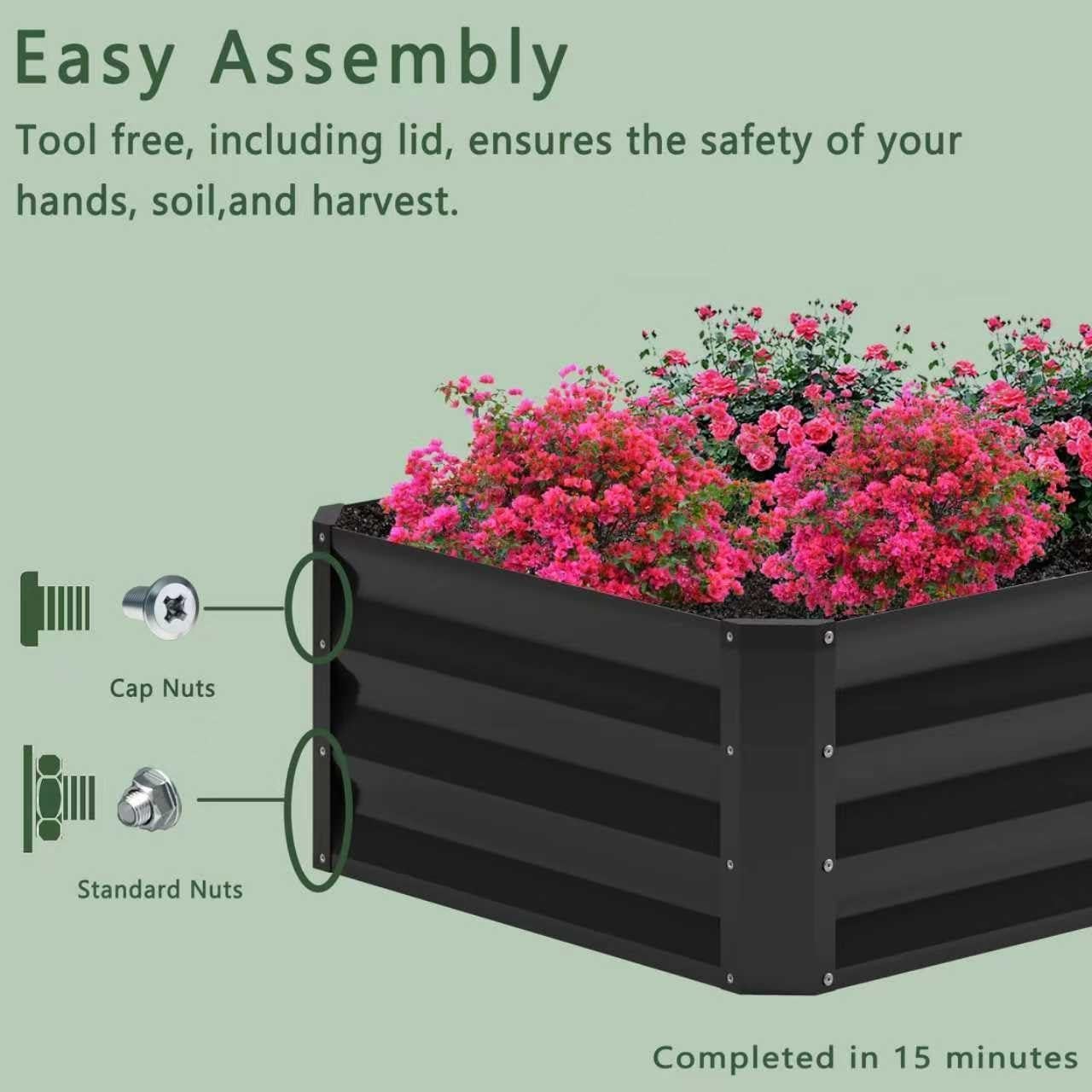 Cama de Jardín Elevada Galvanizada Nedenyou 1.22x0.61m 2PCS