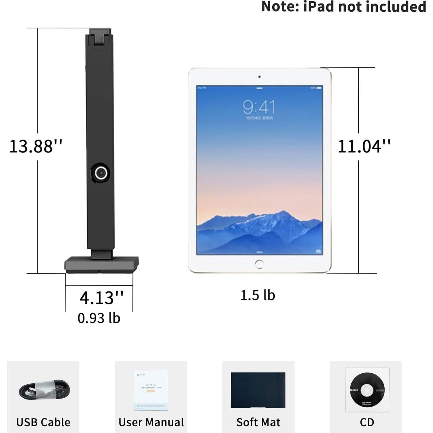 Escáner de Documentos Portátil CZUR Lens1200 Pro 12MP A4 OCR