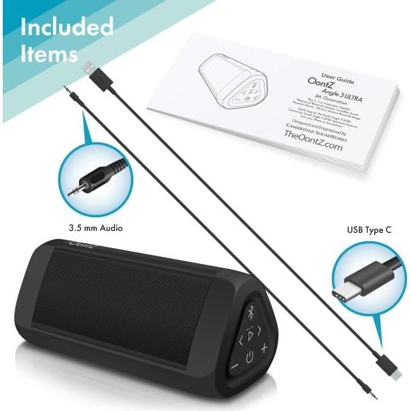 Cambridge Soundworks OontZ Ultra Bluetooth 5.4 Speaker, up to 100 Unobstructed Ft Wireless Range, IPX7 Waterproof, up to 20 hrs Playtime, Black