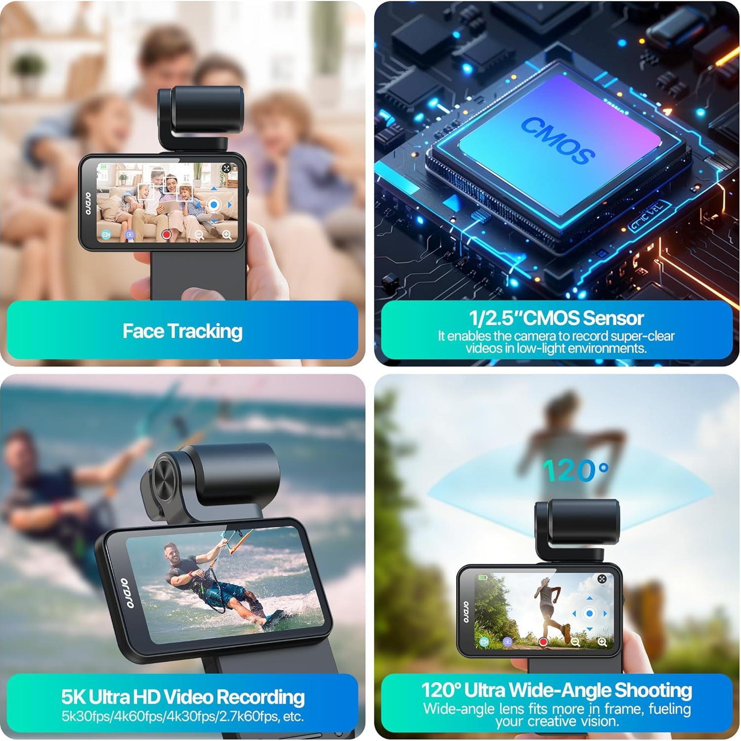 Cámara de Vlogging 5K Tussvie M3 con Pantalla Táctil 3.5"