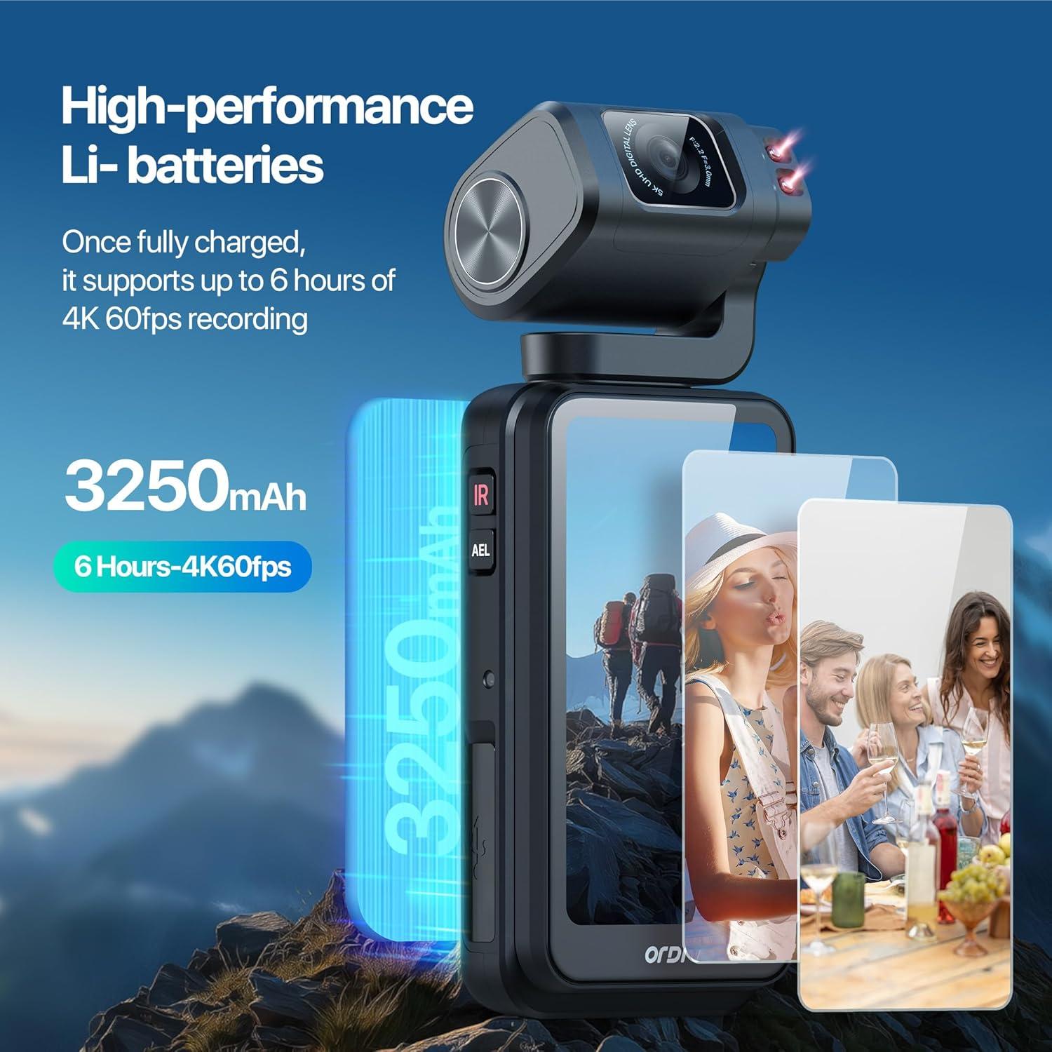 Cámara de Vlogging 5K Tussvie M3 con Pantalla Táctil 3.5"