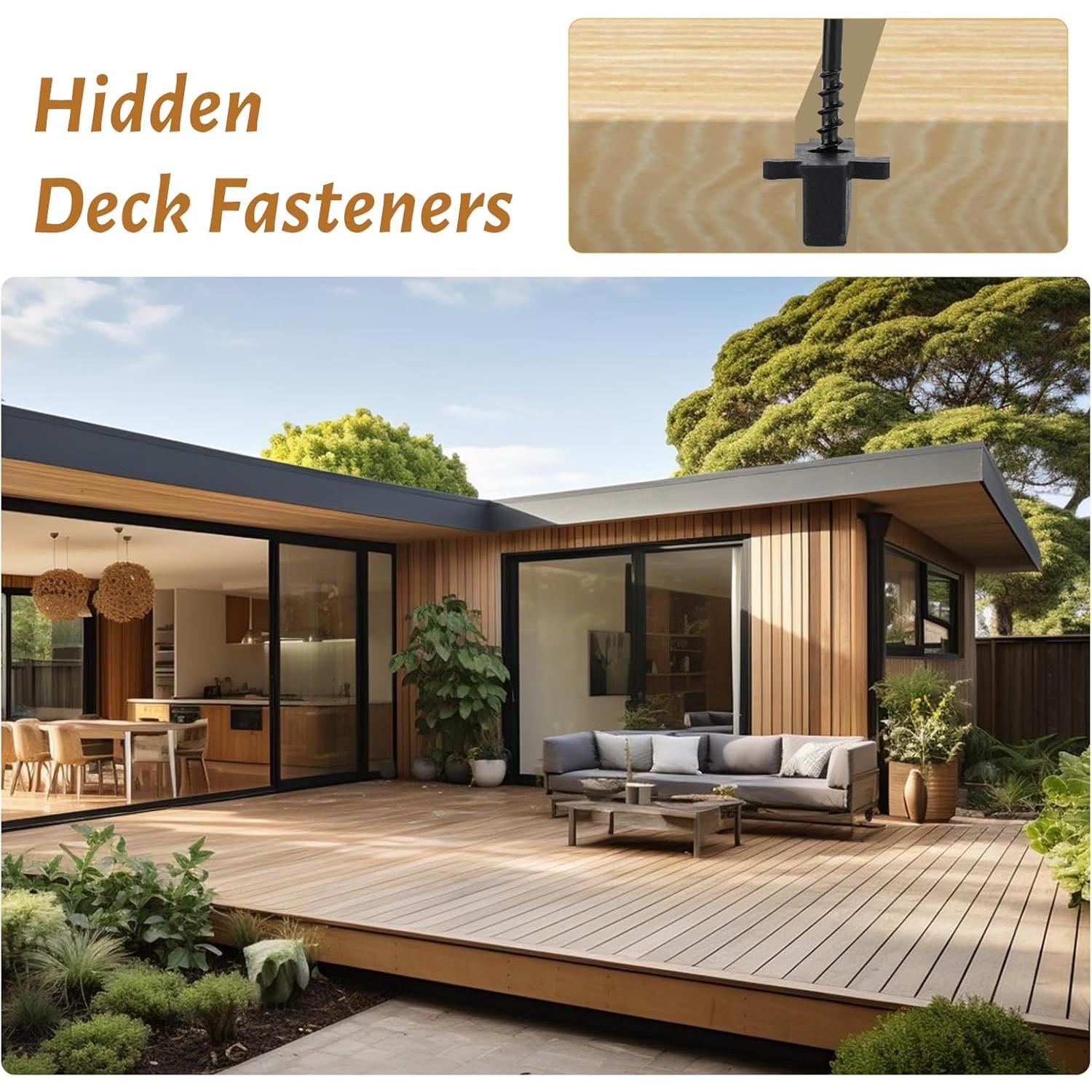 600 Sujetadores Ocultos de Nylon Yeipower para Decking