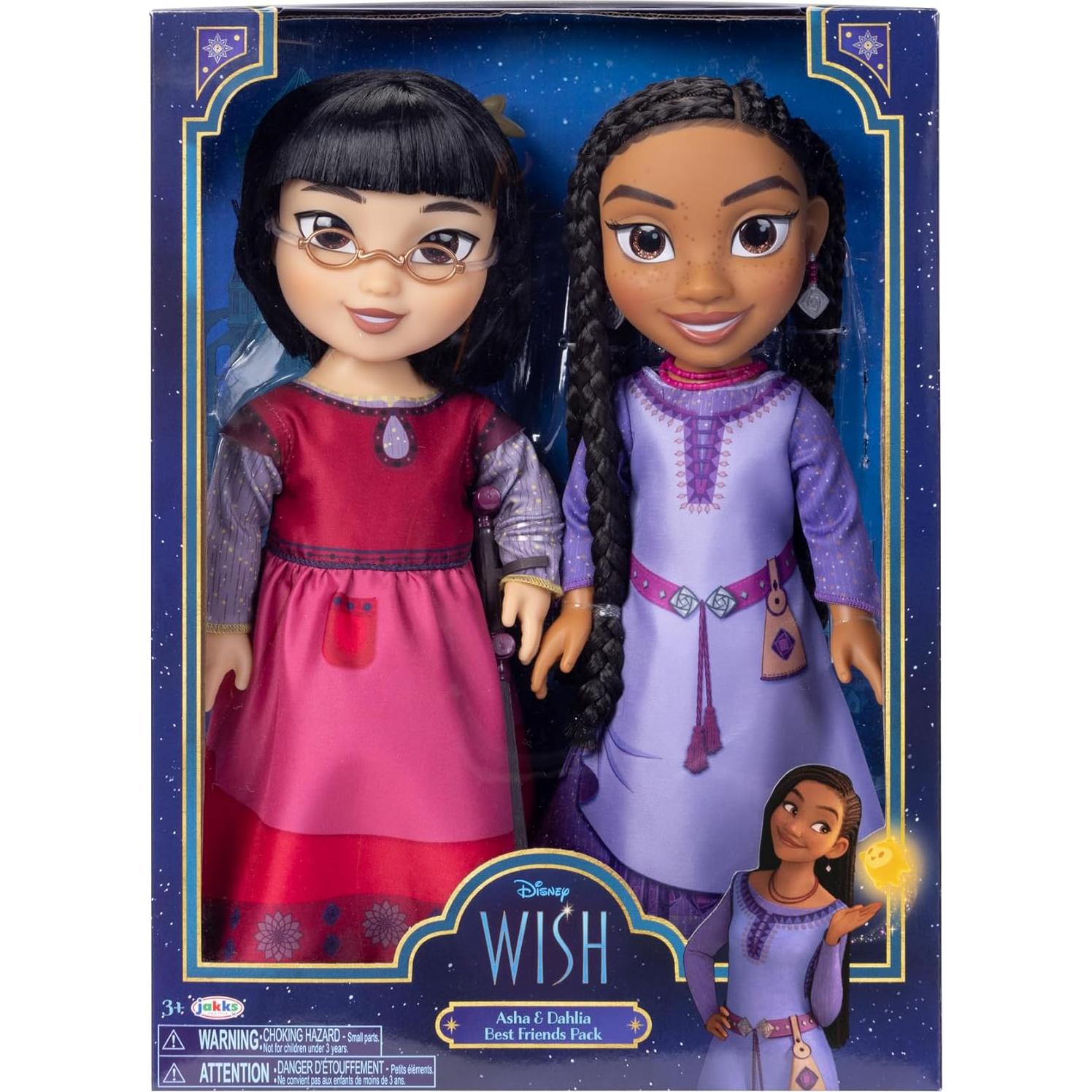 Asha & Dahlia Dolls Best Friends Pack, 14 Inches Tall, Each with Movie Authentic Outfits and Accessories