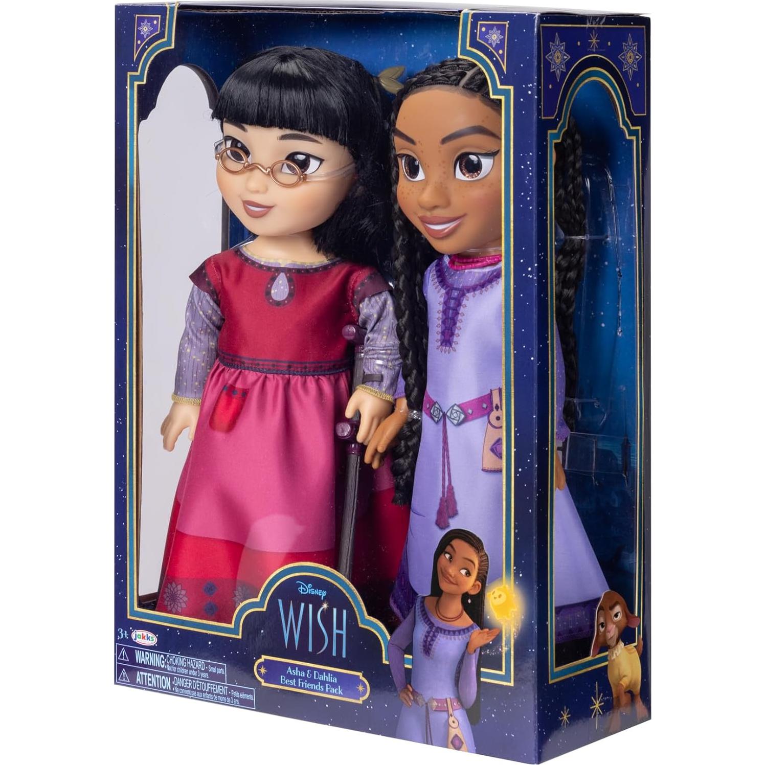 Asha & Dahlia Dolls Best Friends Pack, 14 Inches Tall, Each with Movie Authentic Outfits and Accessories