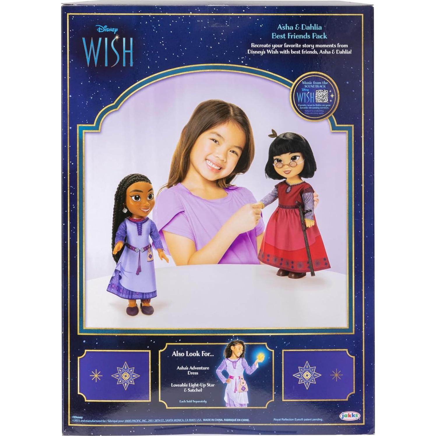 Asha & Dahlia Dolls Best Friends Pack, 14 Inches Tall, Each with Movie Authentic Outfits and Accessories