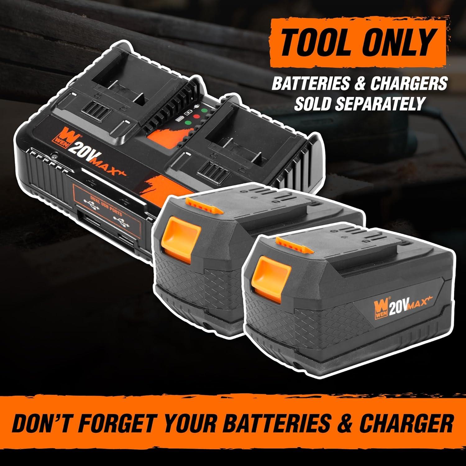 Sierra de Carril Inalámbrica WEN 20V Max 6.5" Sin Escobillas