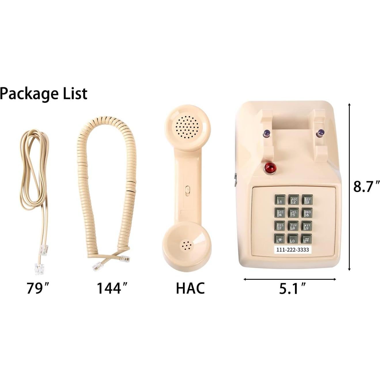 Teléfono de Línea Terrestre Retro Beige HTMengt 0.88kg