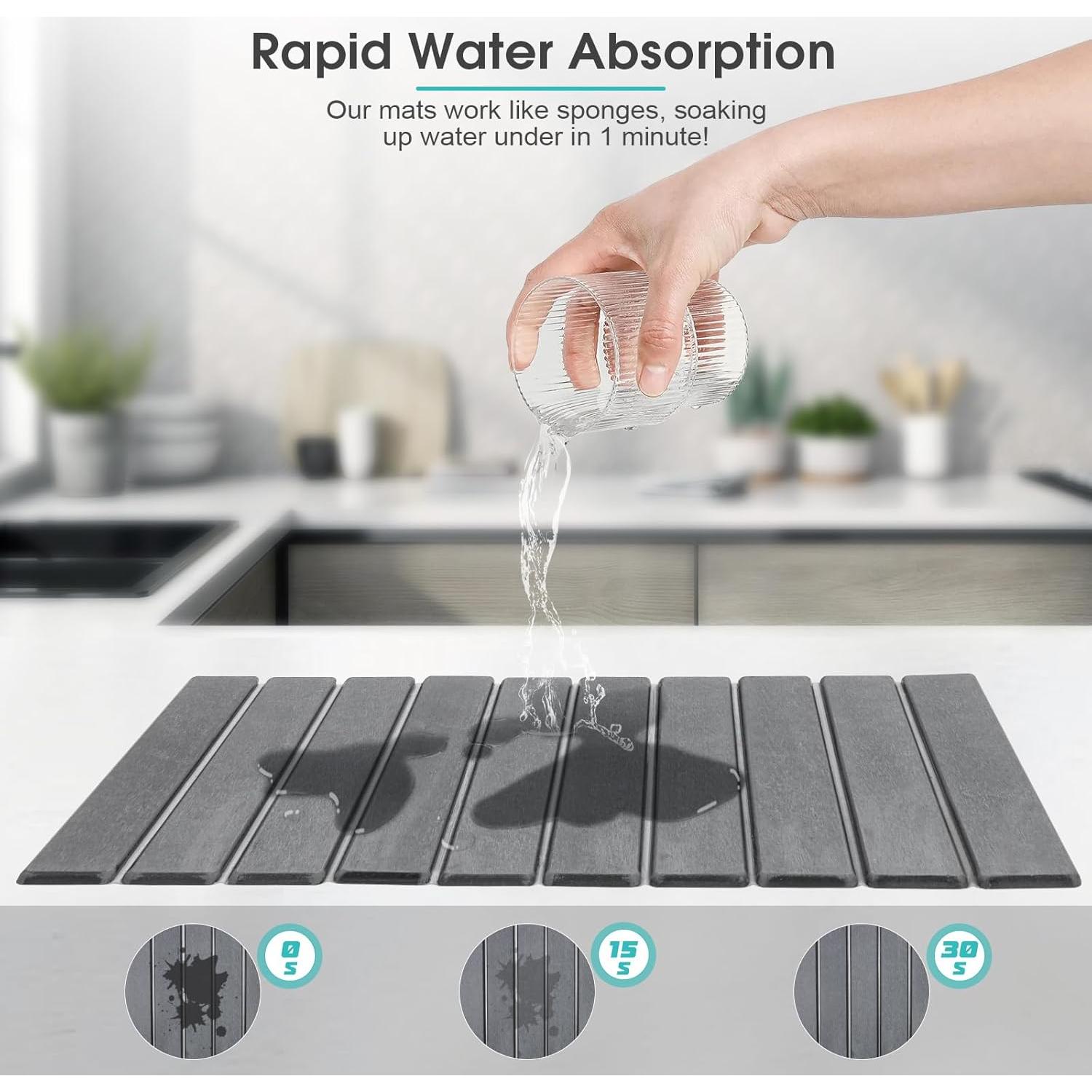 Alfombrilla de Secado de Platos DomiViStar Plegable 61x41 cm Gris