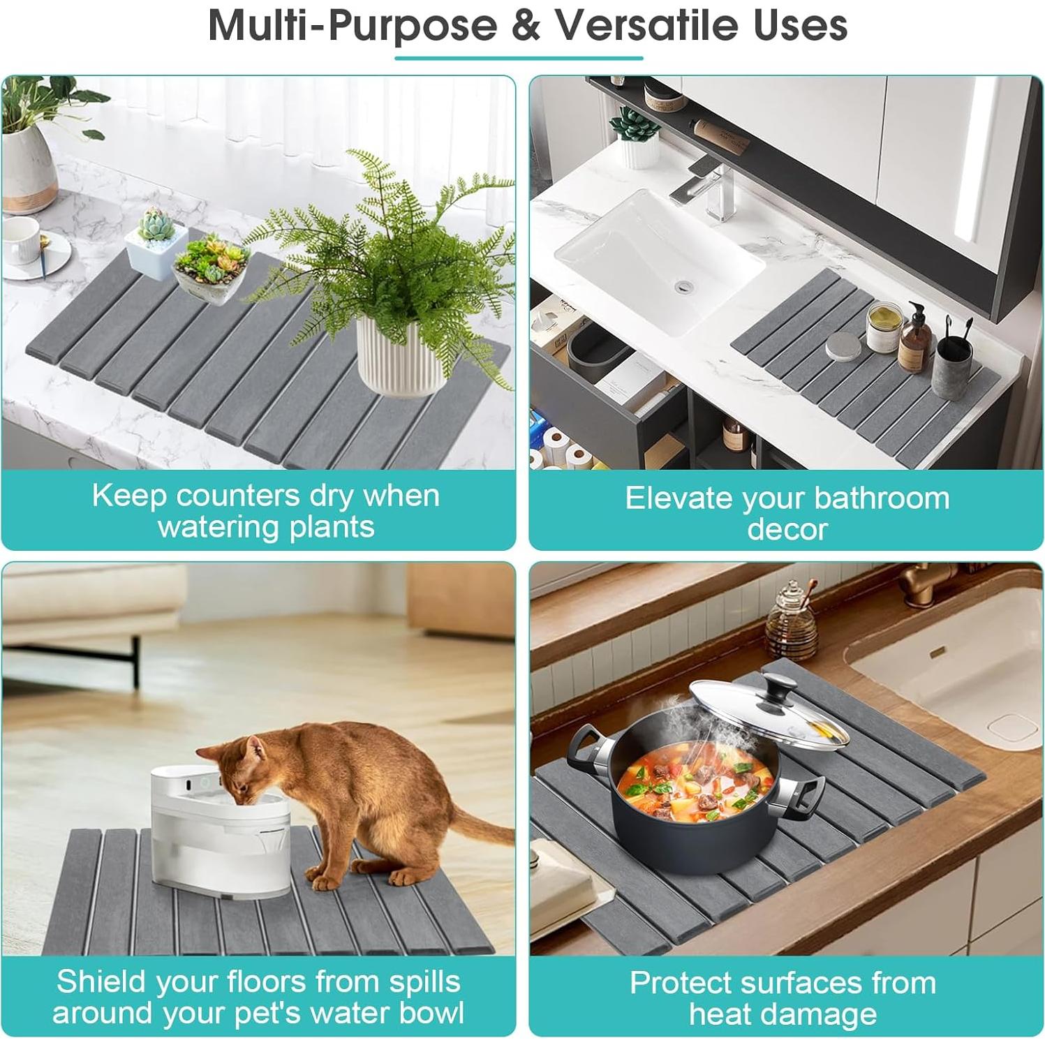 Alfombrilla de Secado de Platos DomiViStar Plegable 61x41 cm Gris