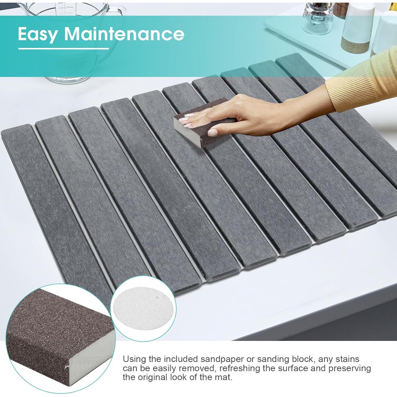 Alfombrilla de Secado de Platos DomiViStar Plegable 61x41 cm Gris