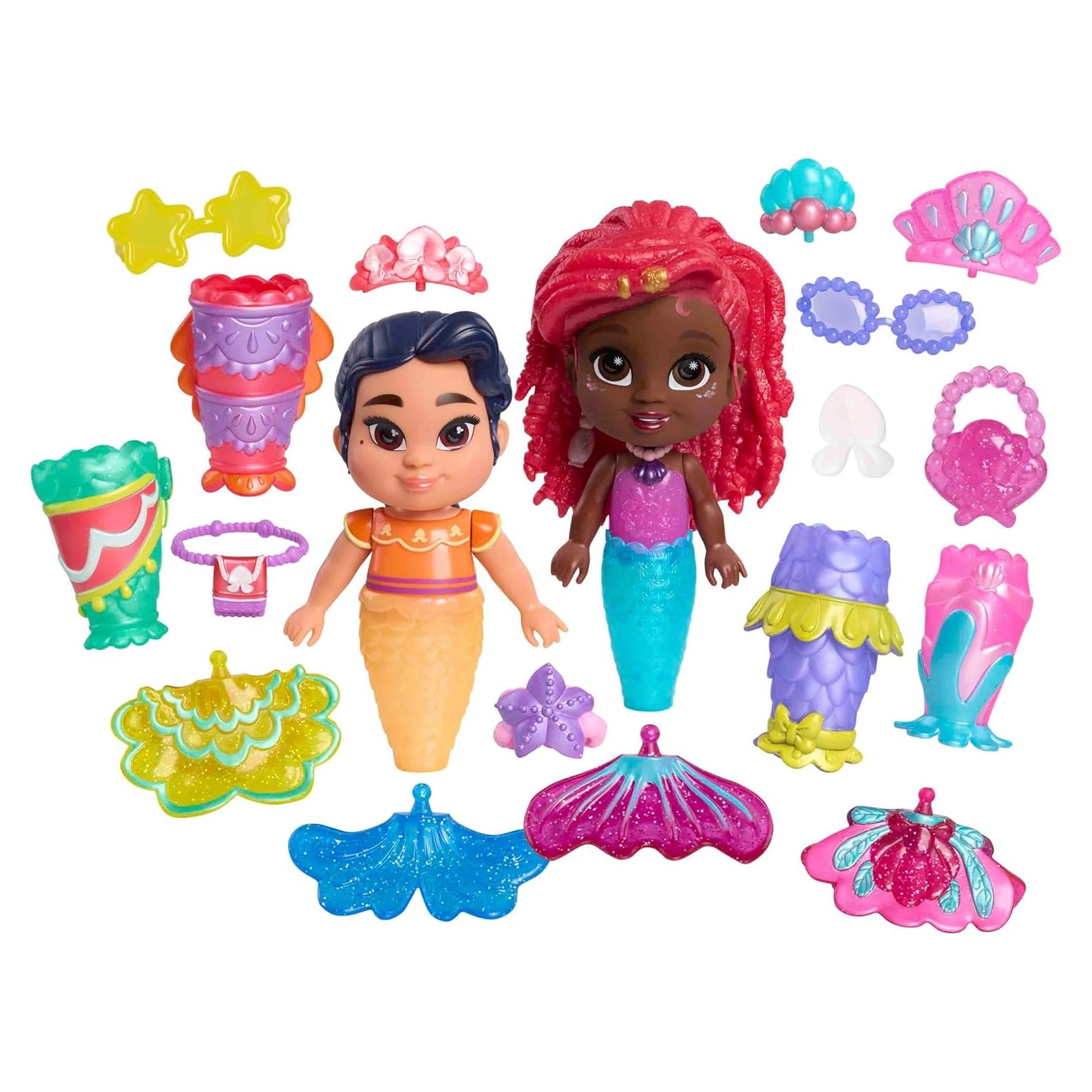Muñeca Deluxe Ariel Pop Tails Just Play 19 Piezas 19 cm