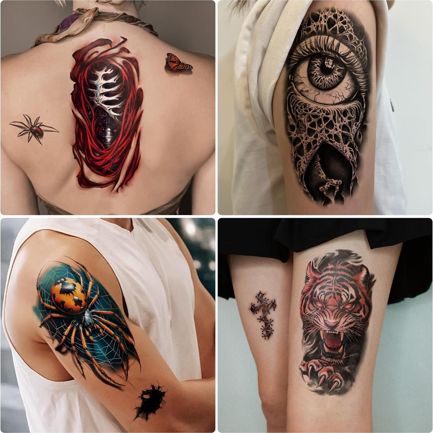 77 Tatuajes Temporales 3D Realistas Yazhiji para Adultos y Niños
