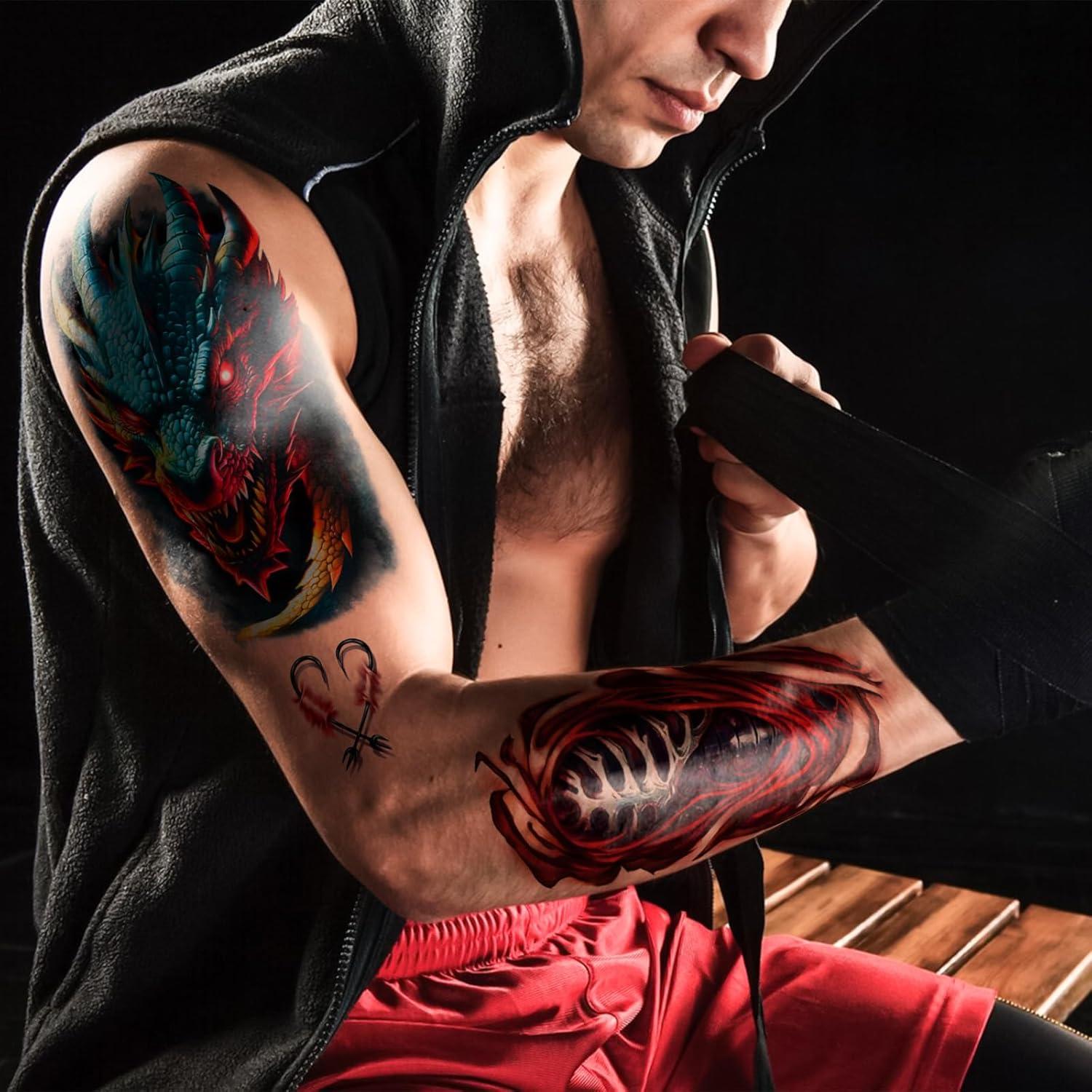 77 Tatuajes Temporales 3D Realistas Yazhiji para Adultos y Niños