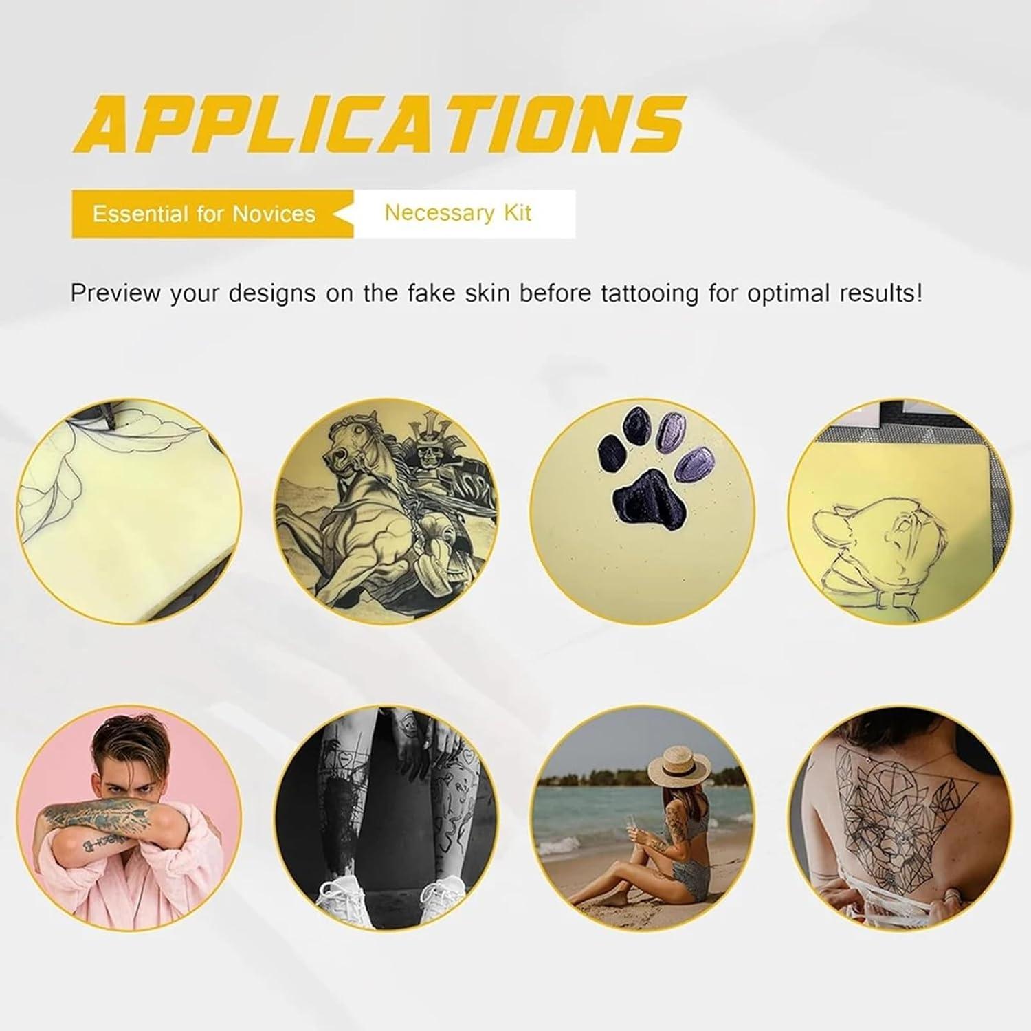 Piel Falsa de Tatuaje Yuelong 3PCS 20x30cm Silicona Doble Cara