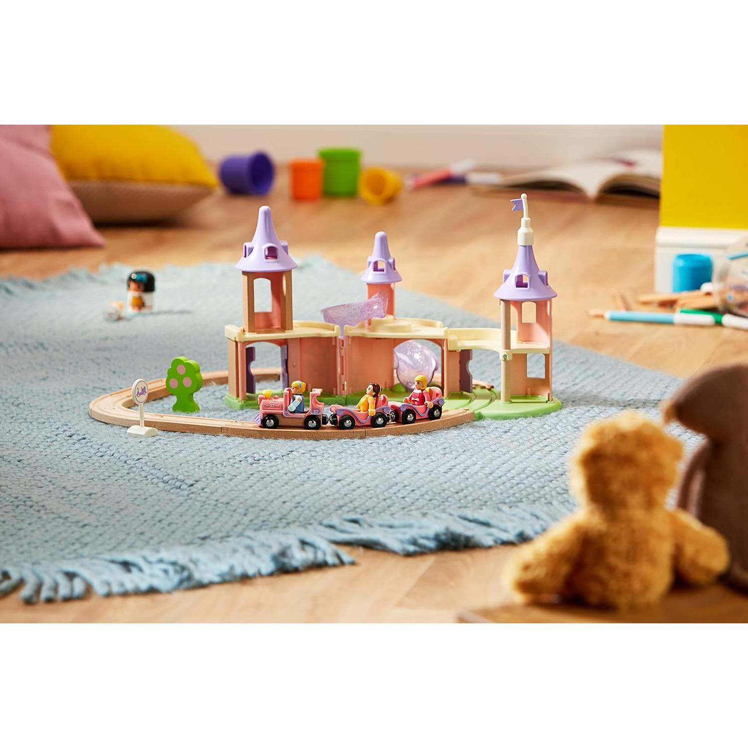 Conjunto de Castillo de Princesa Disney BRIO - Tren de Madera 18 Piezas