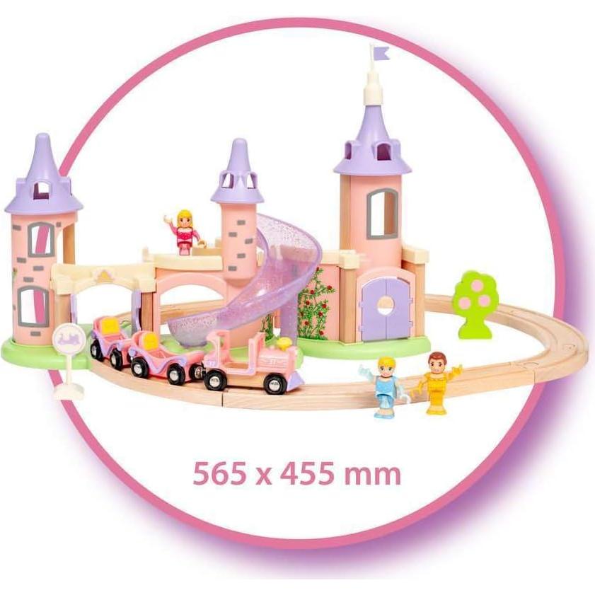 Conjunto de Castillo de Princesa Disney BRIO - Tren de Madera 18 Piezas