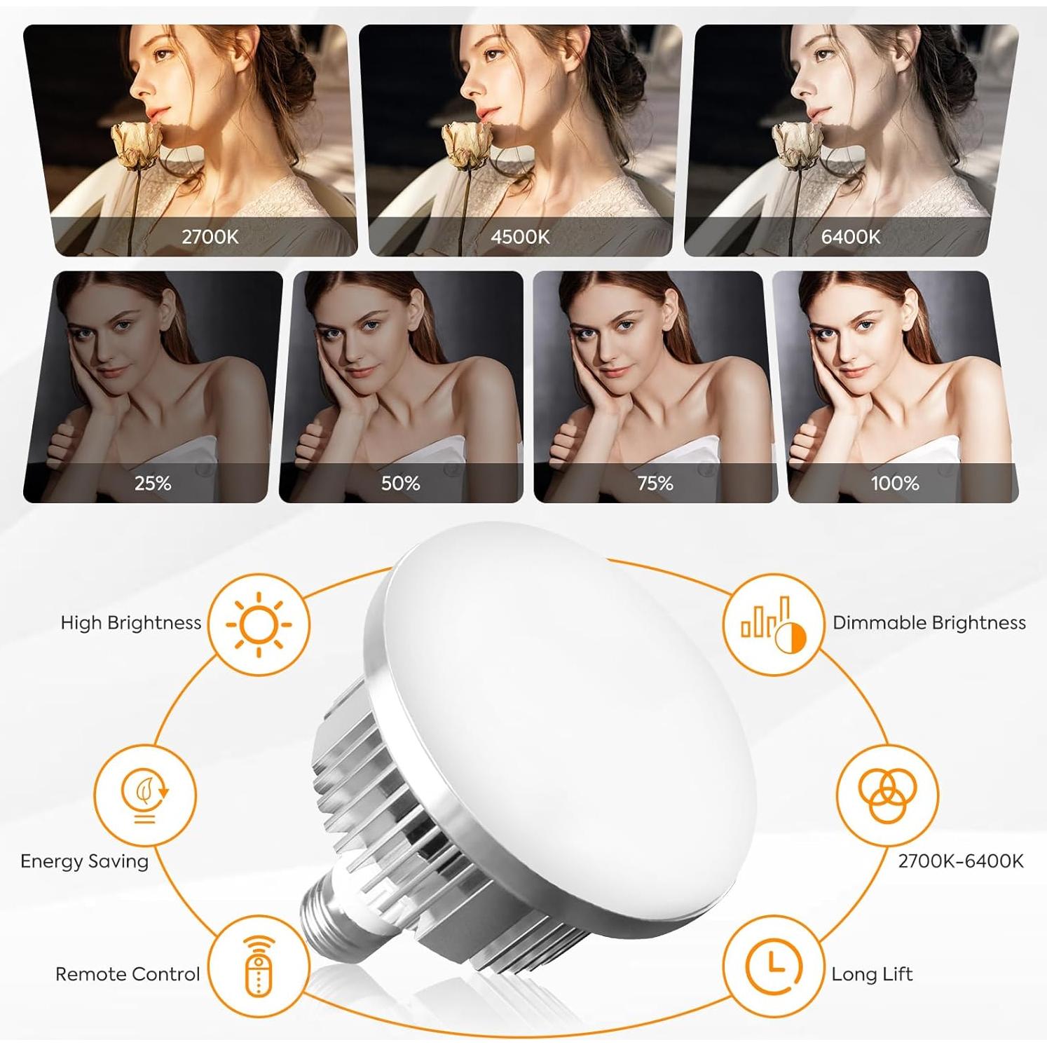 Kit de Iluminación Fotográfica Softbox Foccalli 85W LED Regulable