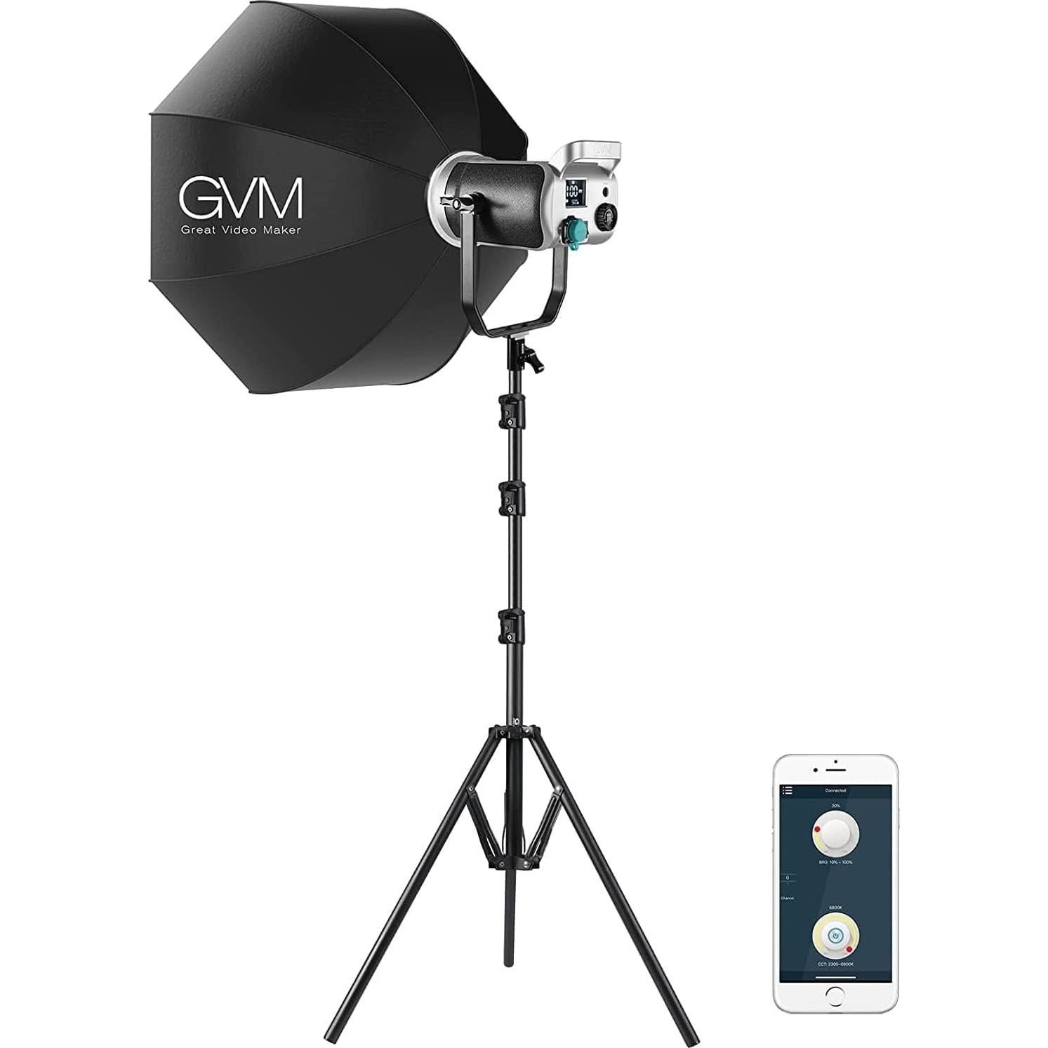 Kit de Iluminación LED GVM SD200D 200W Bi-Color con Softbox
