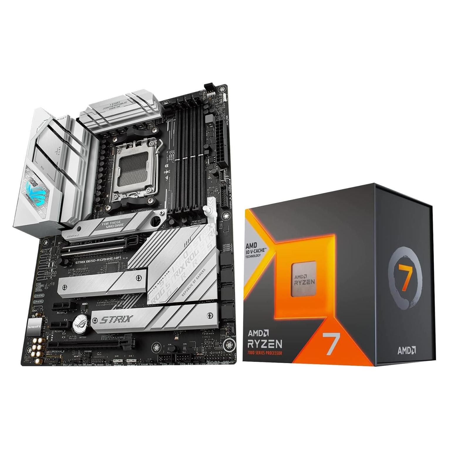 Kit Placa Base y CPU Micro Center AMD Ryzen 7 7800X3D + ASUS ROG Strix B650-A