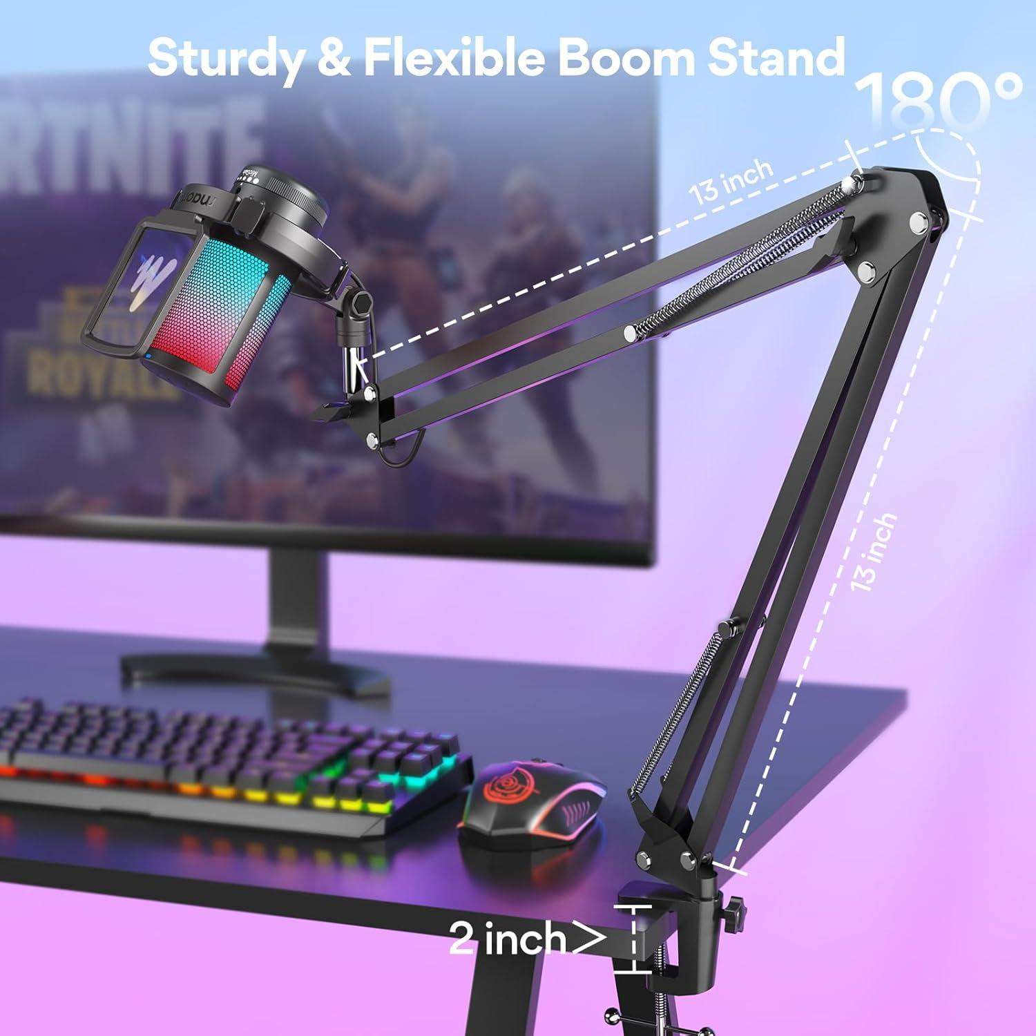 Micrófono USB MAONO DGM20S para Gaming con RGB y Soporte