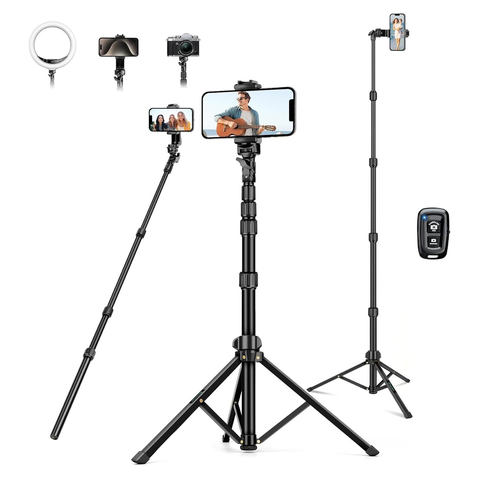 Trípode extensible Nineigh para iPhone y cámaras 182.88 cm