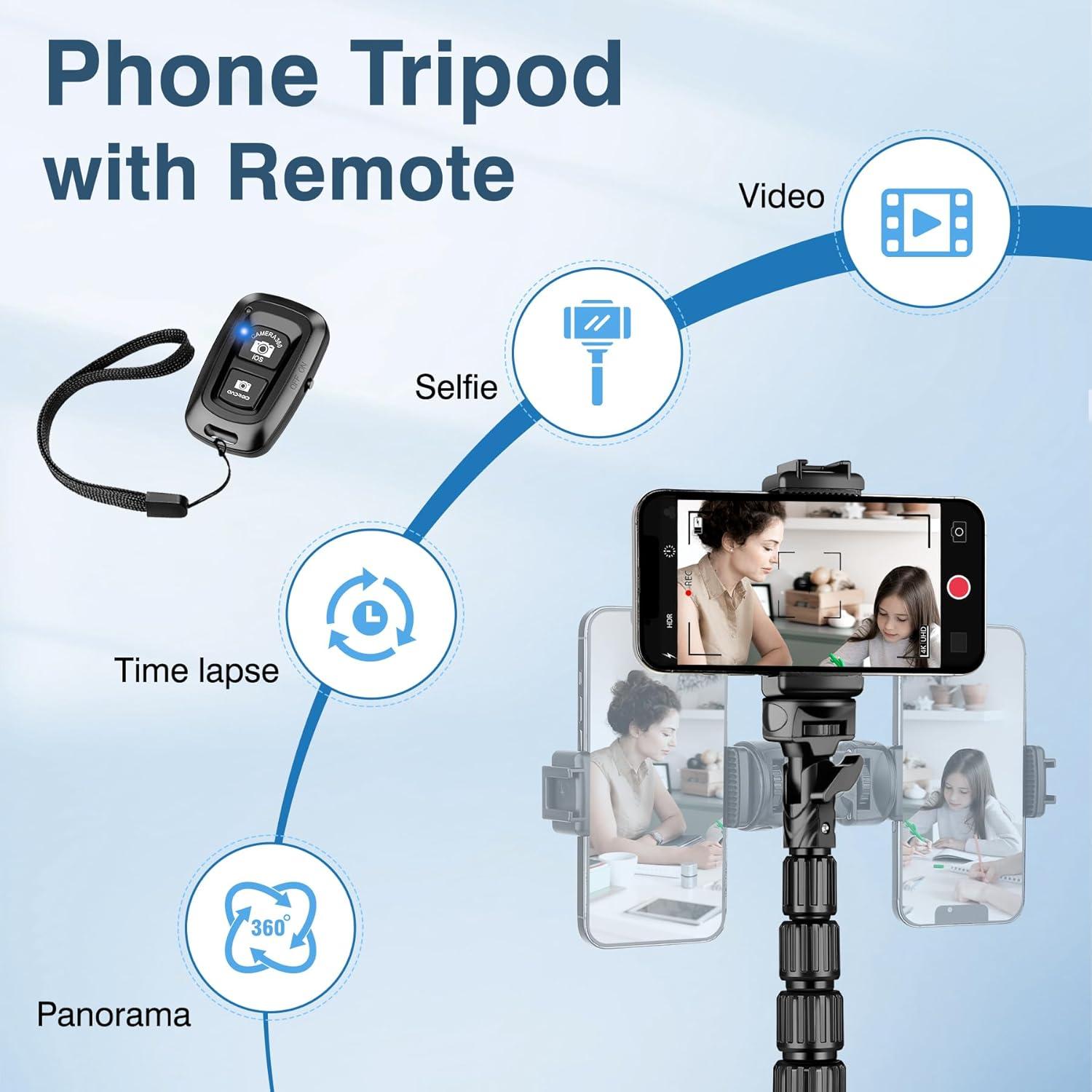 Trípode extensible Nineigh para iPhone y cámaras 182.88 cm