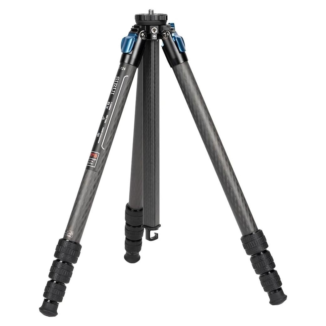 SIRUI ST-124 Carbon Fiber Tripod with Triangular Centre Column, Waterproof, Travel Tripod for Cameras, 4 Sections, 62.2inch, Load 26lbs