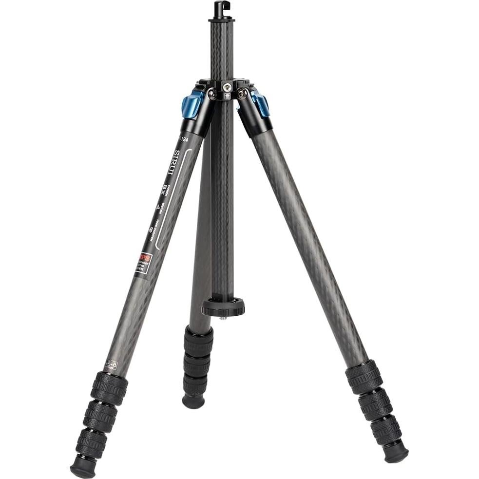 SIRUI ST-124 Carbon Fiber Tripod with Triangular Centre Column, Waterproof, Travel Tripod for Cameras, 4 Sections, 62.2inch, Load 26lbs