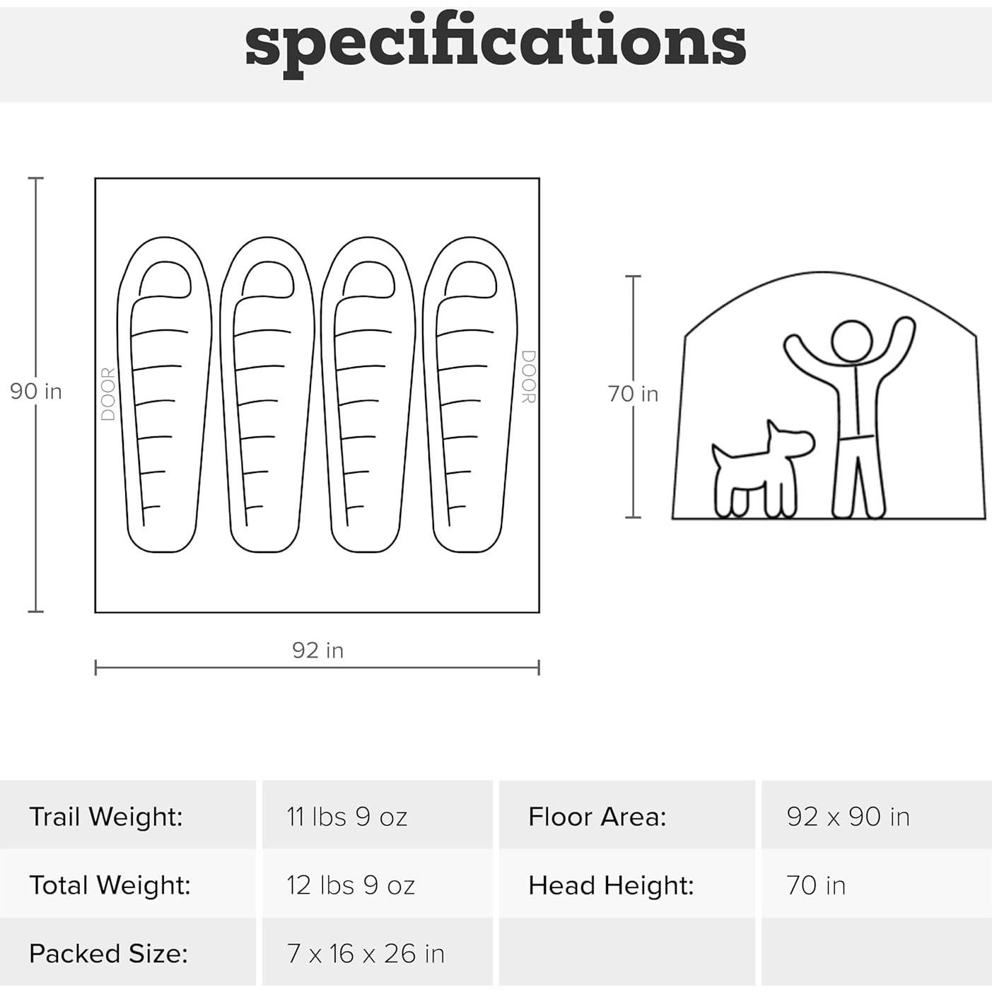Tienda de Camping Big Agnes Gran Casa 4 Personas Impermeable