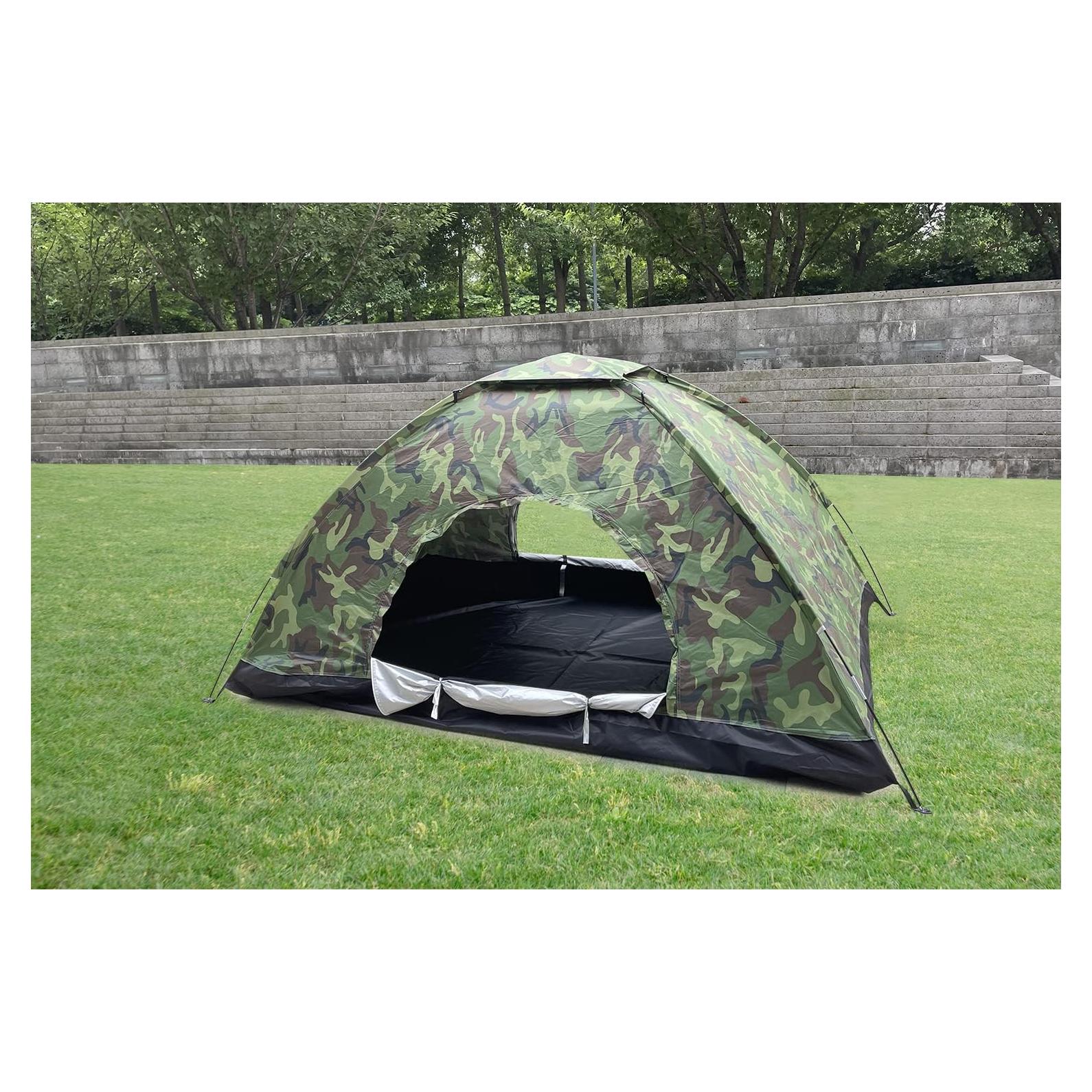 Tienda de Camping Sutekus Doble 2 Personas Camuflaje 210D
