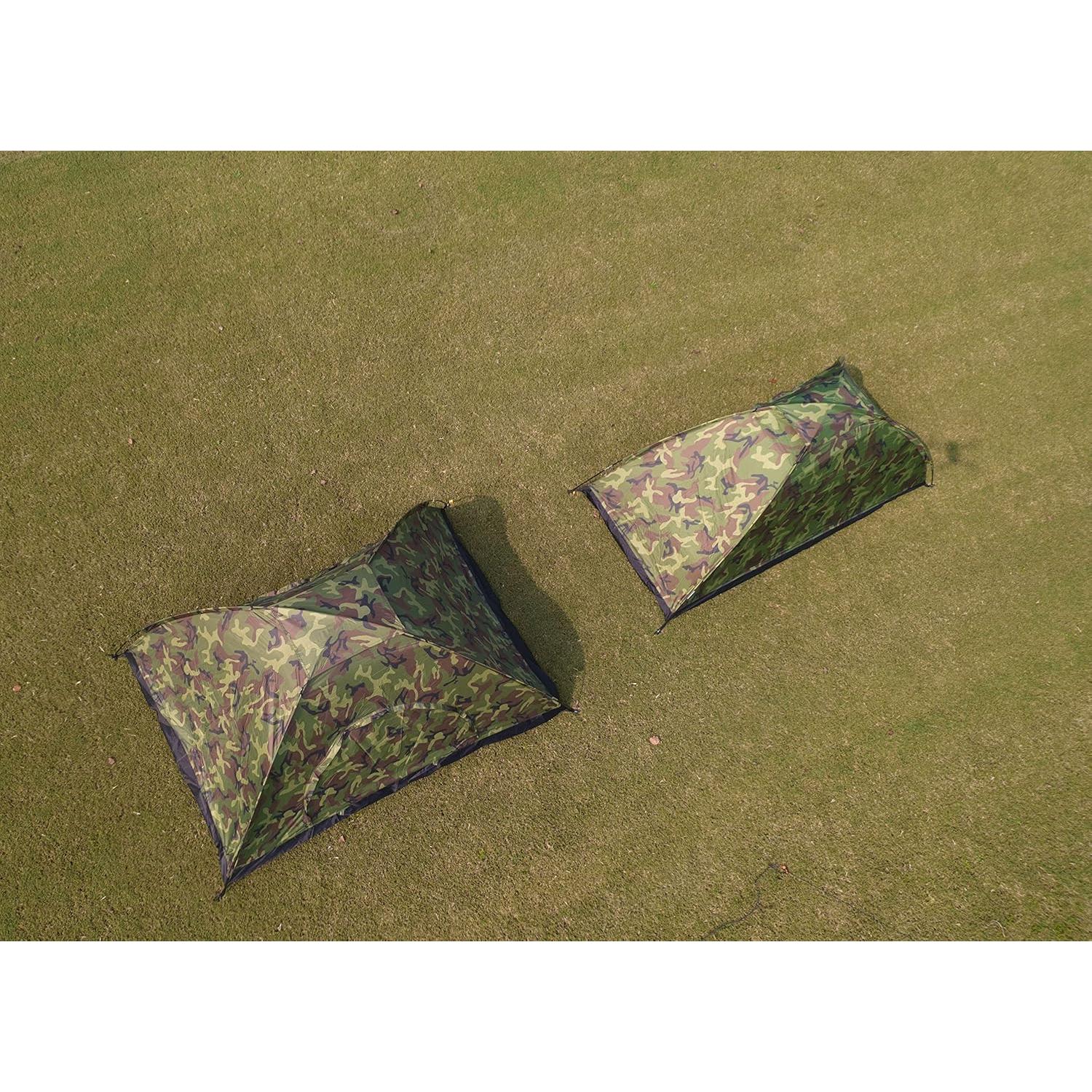 Tienda de Camping Sutekus Doble 2 Personas Camuflaje 210D