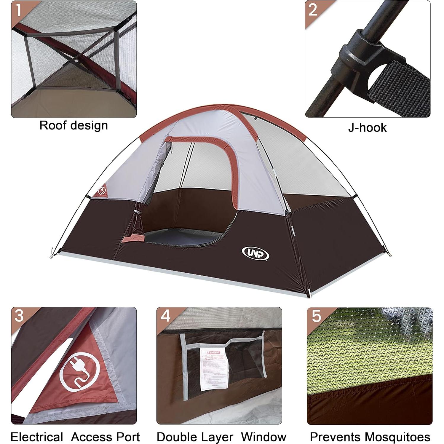 Tienda de Camping Unp para 2 Personas Impermeable y Portátil
