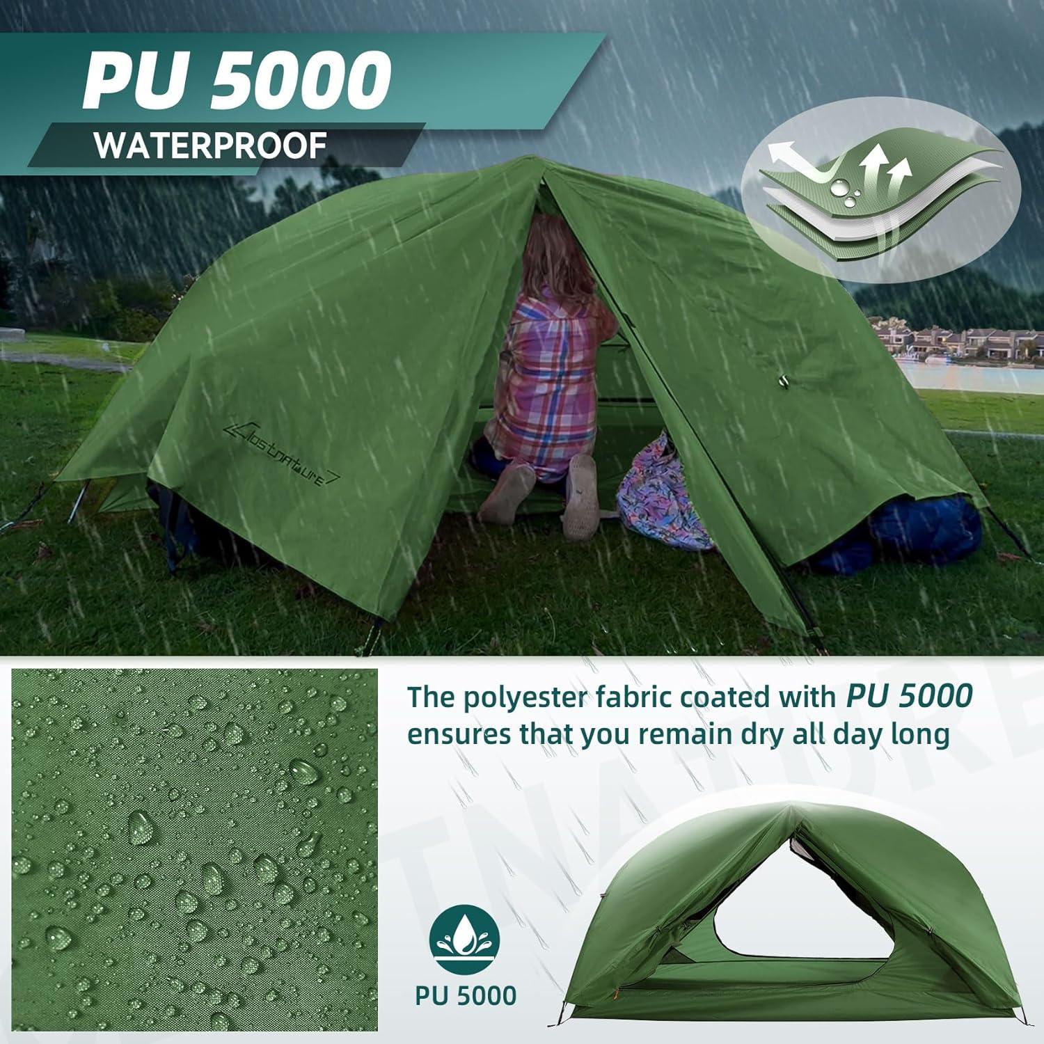 Tienda de Camping Clostnature Taurus para 2 Personas - Impermeable y Ligera