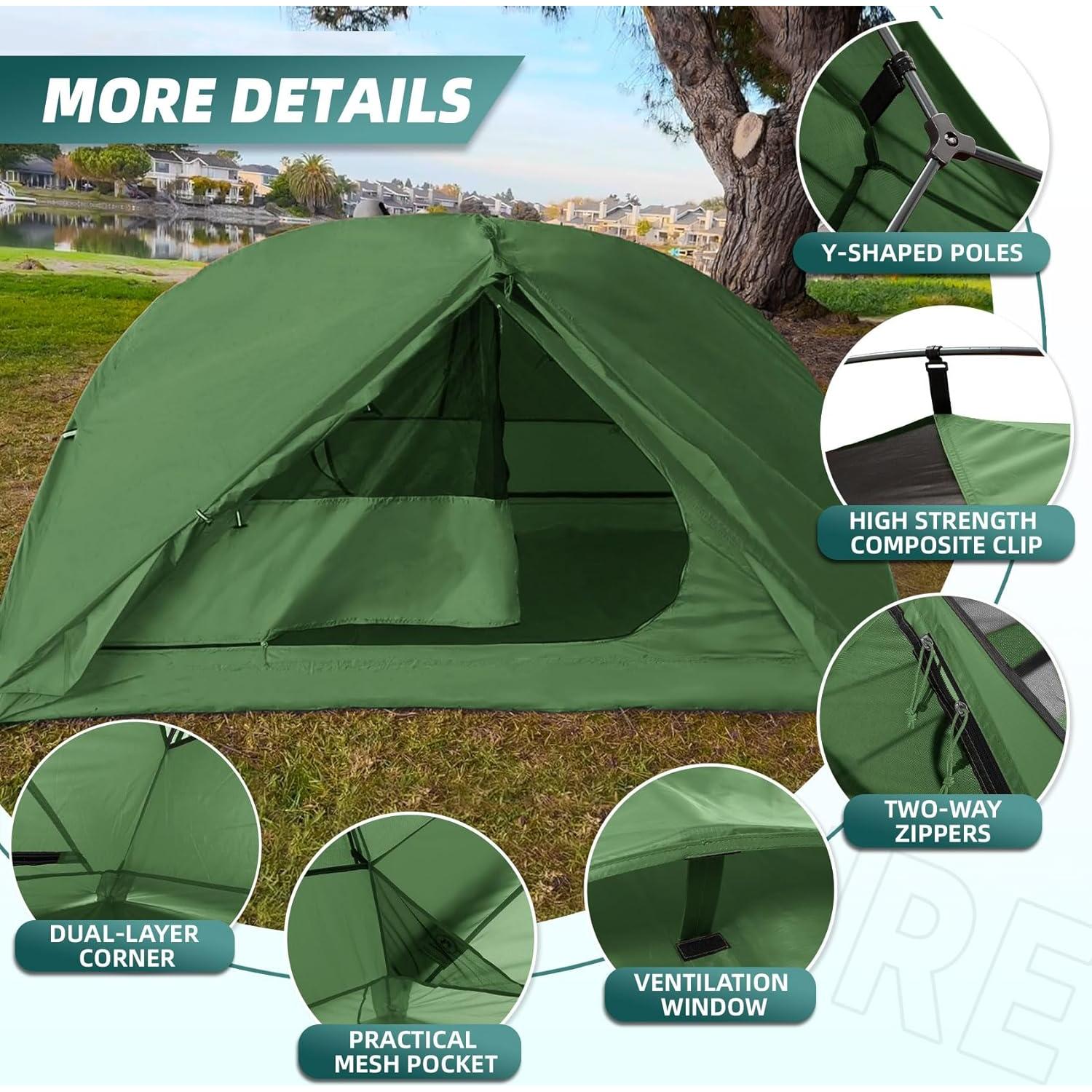 Tienda de Camping Clostnature Taurus para 2 Personas - Impermeable y Ligera