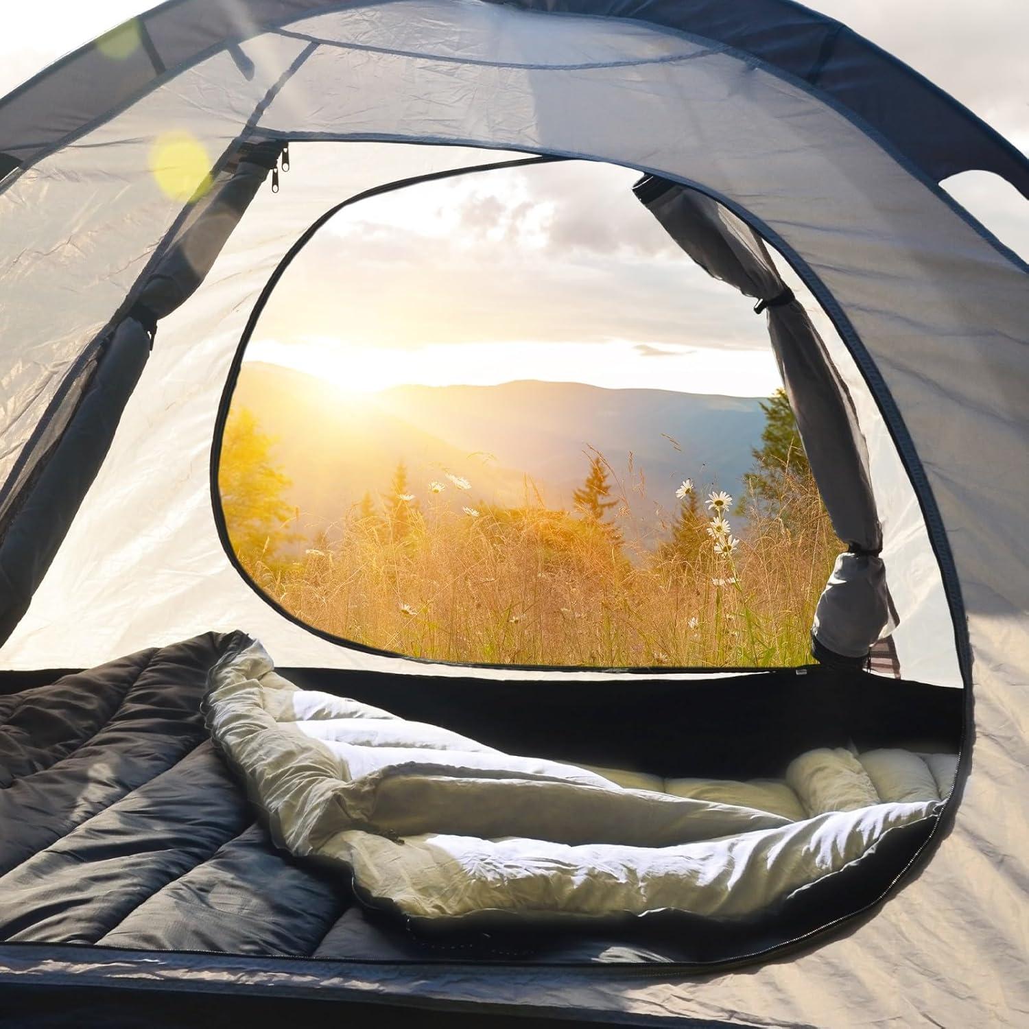 Saco de dormir doble Forinbuy FB2211 Beige-Negro 0°C 2 personas