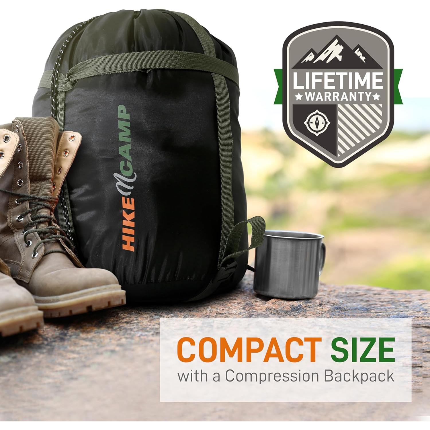 Saco de dormir doble SereneLife 216x145 cm impermeable -15°C