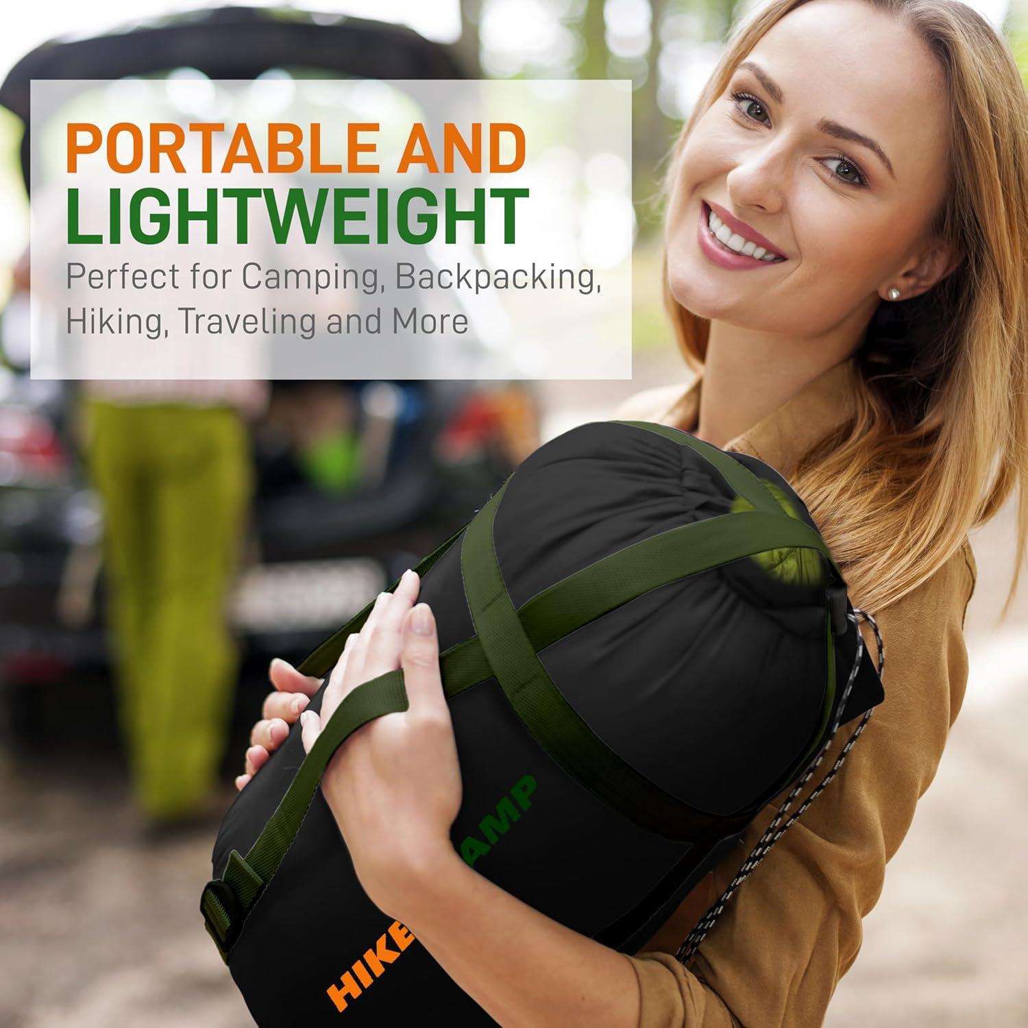 Saco de dormir doble SereneLife 216x145 cm impermeable -15°C