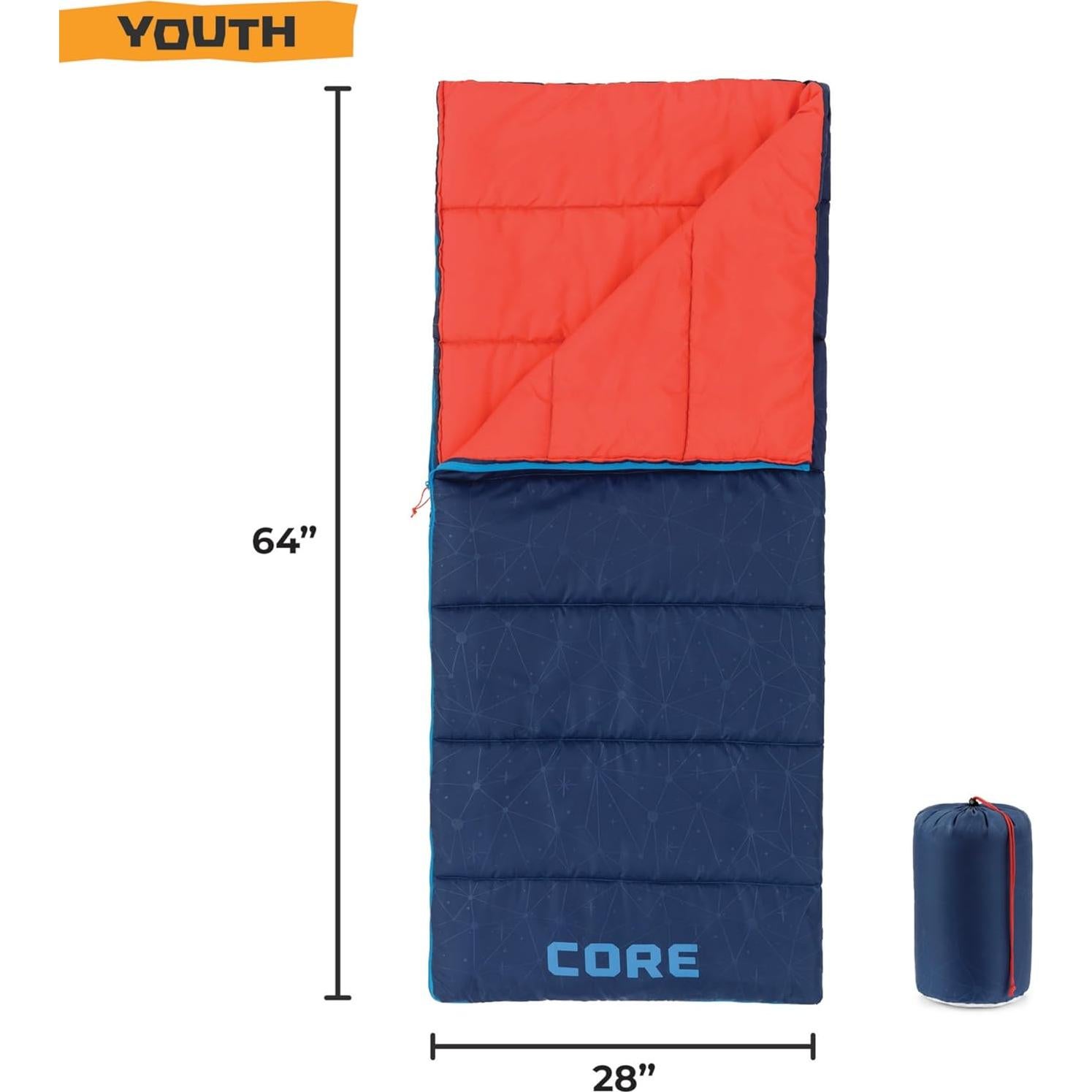 Saco de Sueño Juvenil CORE 50 Grados Azul Galaxia 3 Temporadas