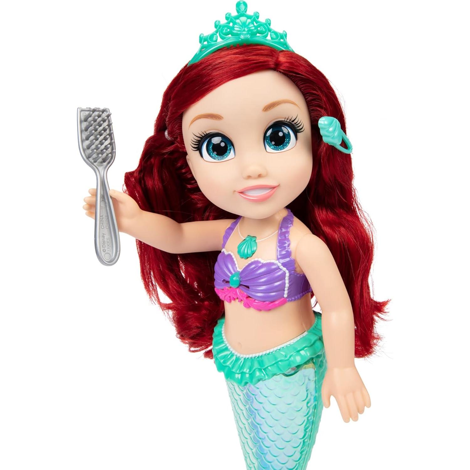 Muñeca Cantante Ariel Disney 35.56 cm con Flounder y Accesorios