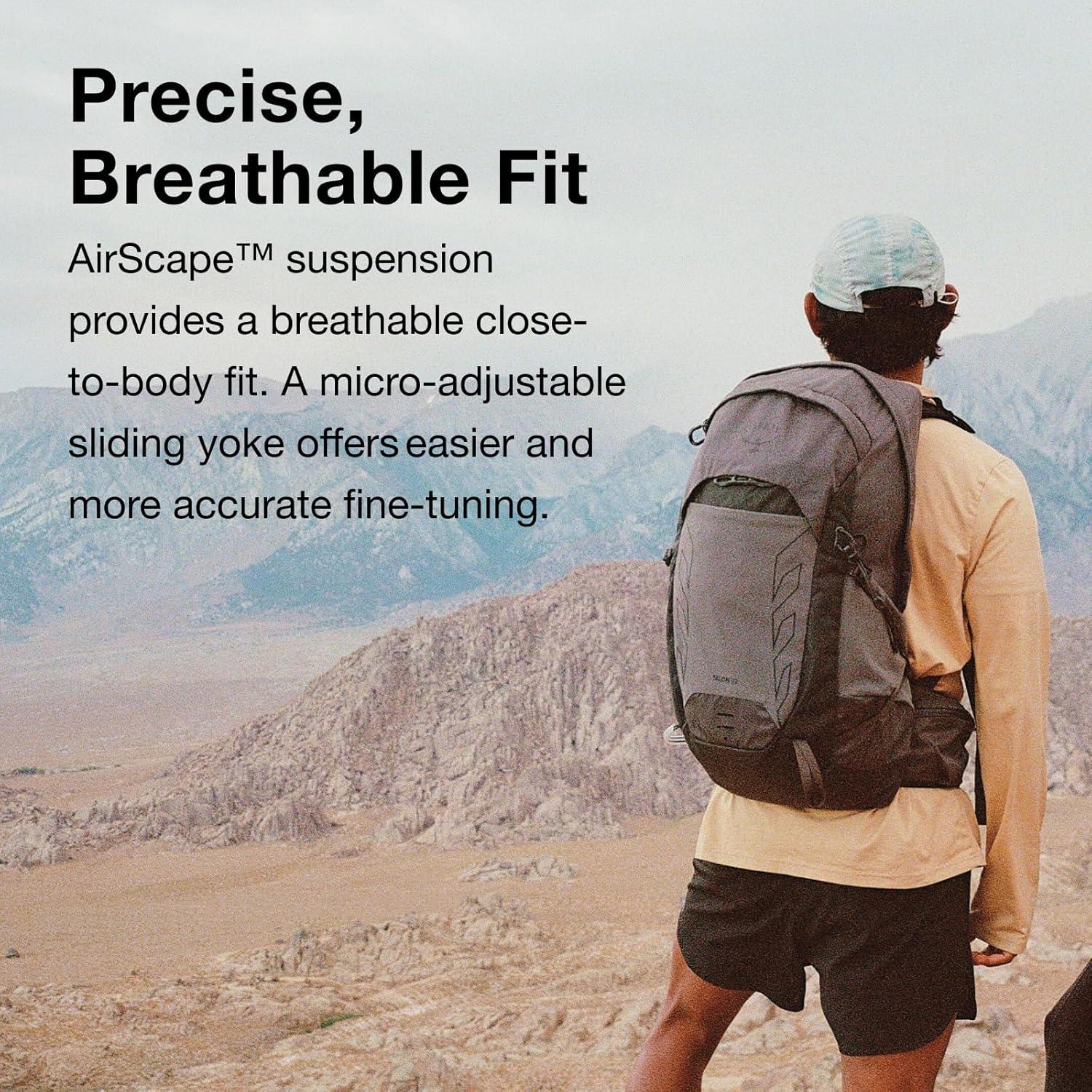 Mochila de Senderismo Osprey Talon 22L para Hombres - Negro/Gris