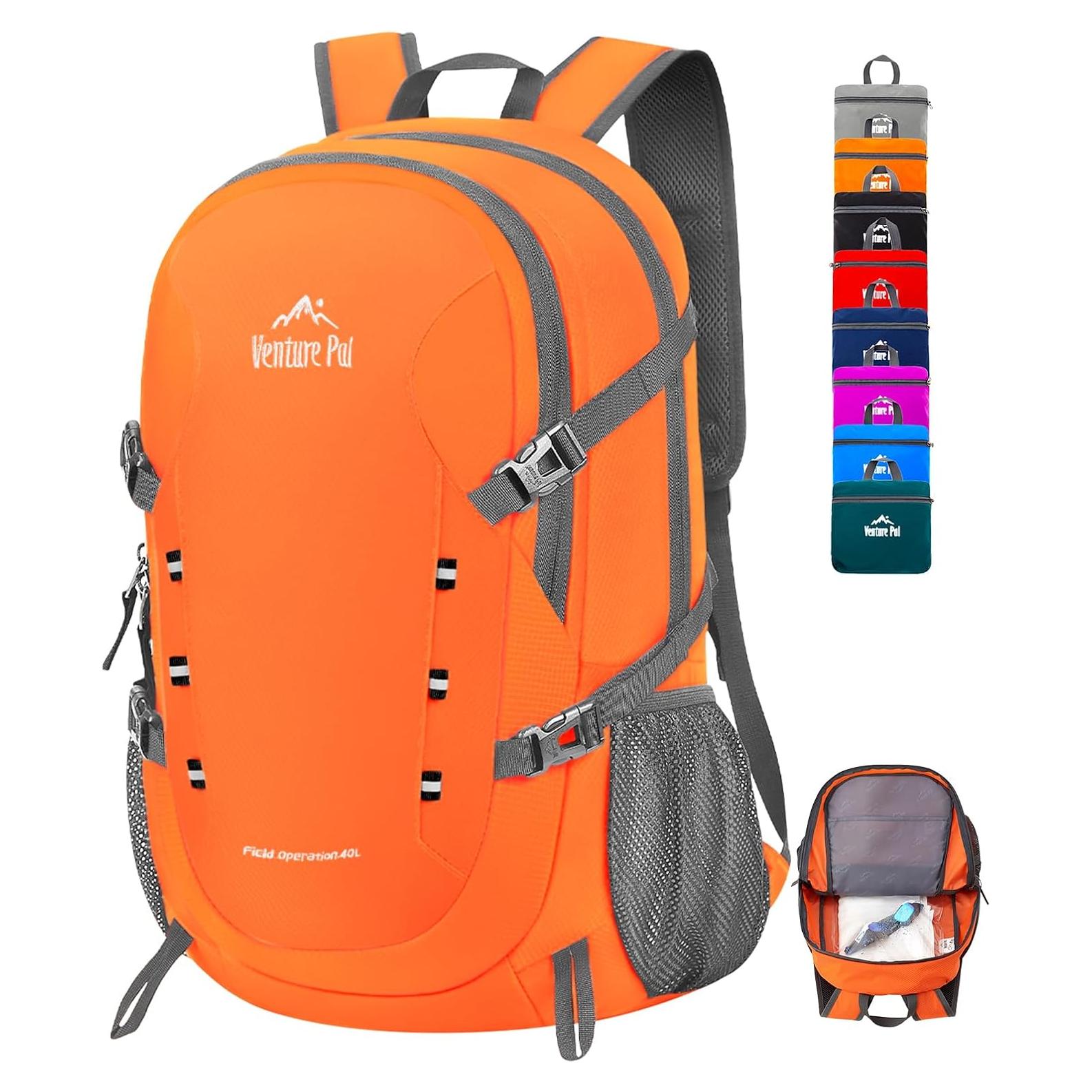 Mochila Plegable Venture Pal 40L Naranja para Viajes y Senderismo