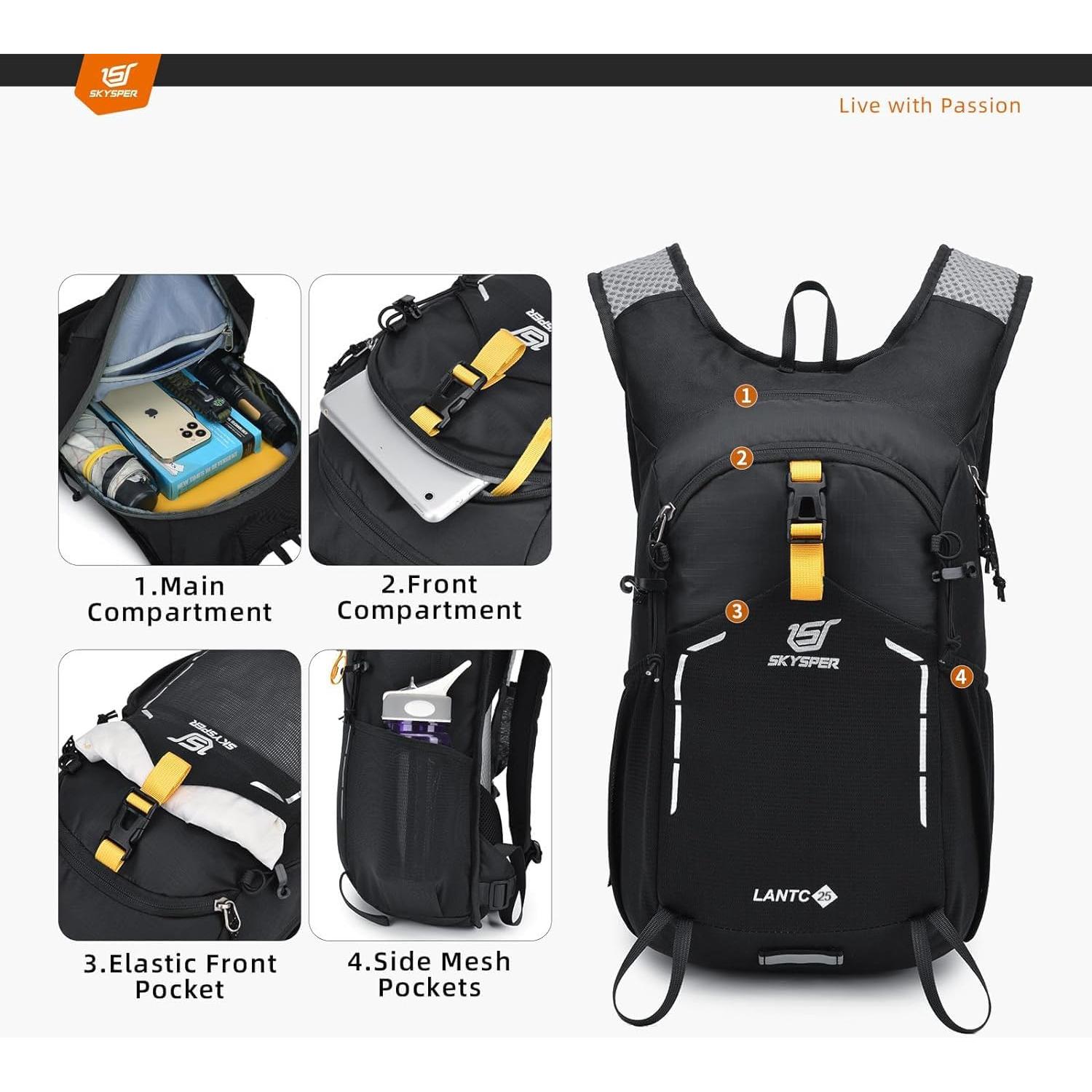 Mochila de Senderismo 25L SKYSPER Unisex Resistente al Agua