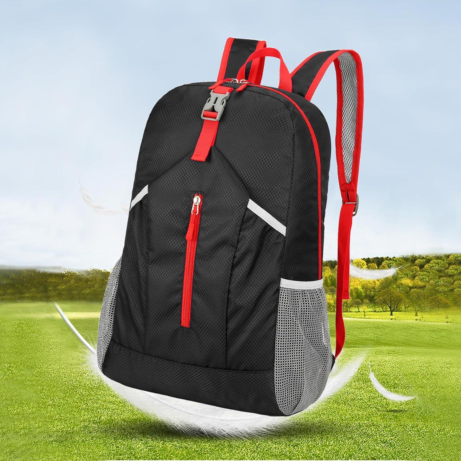 Mochila de Senderismo Plegable 25L Resistente al Agua Negra