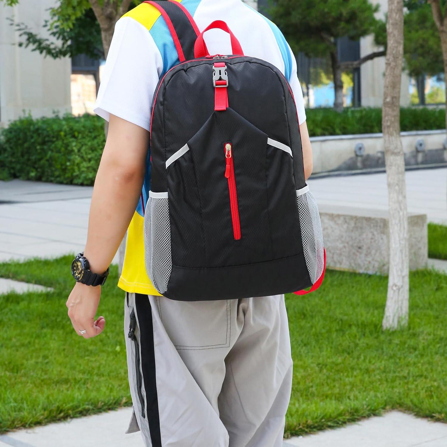 Mochila de Senderismo Plegable 25L Resistente al Agua Negra