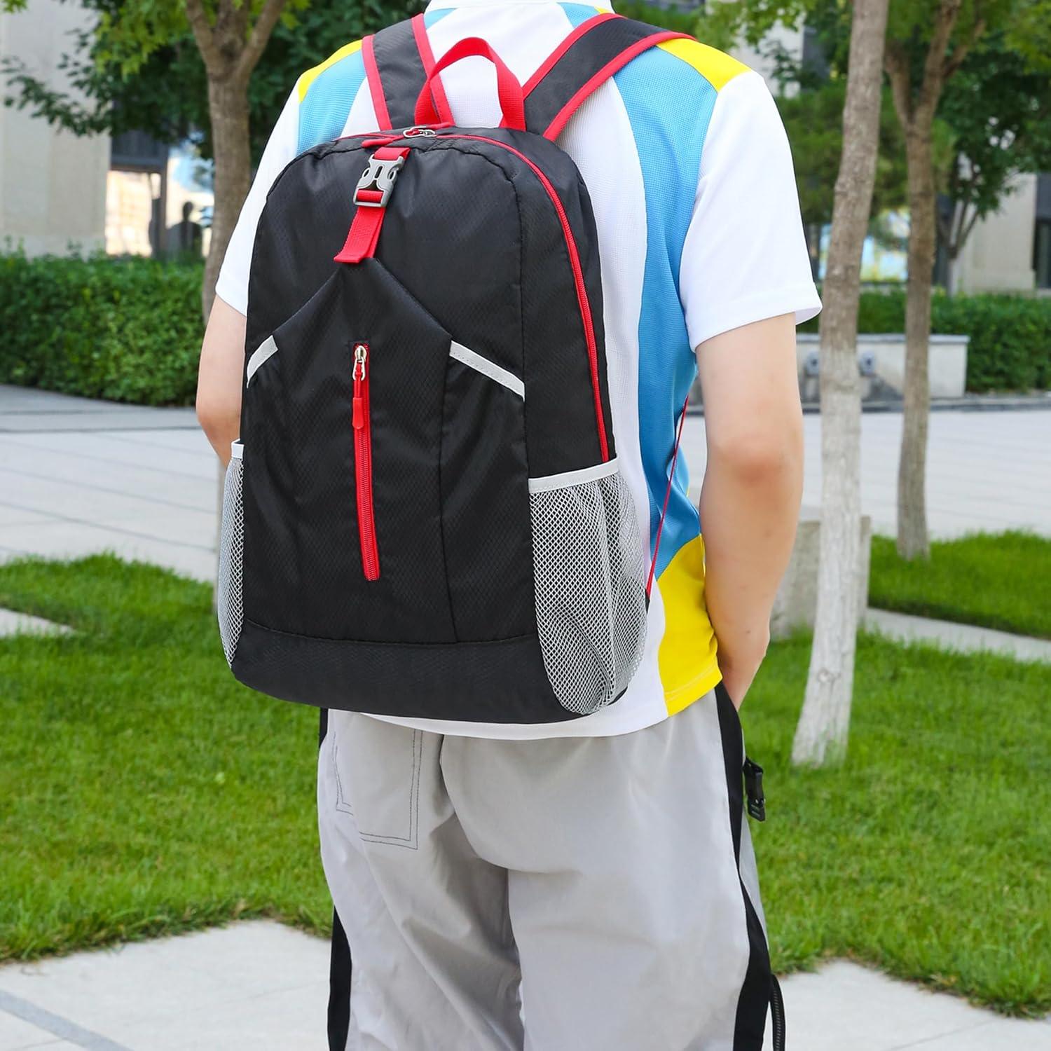 Mochila de Senderismo Plegable 25L Resistente al Agua Negra