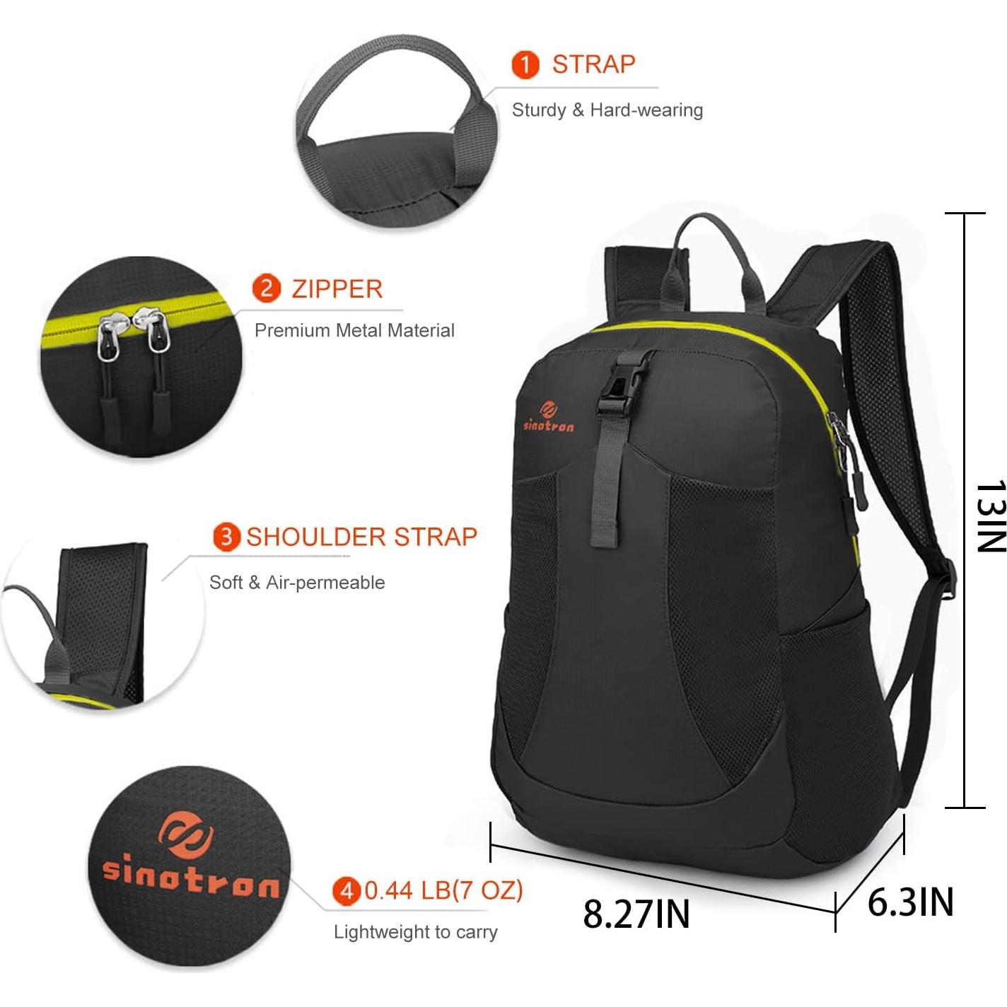 Mochila Plegable Sinotron 22L Nylon Ligera para Senderismo